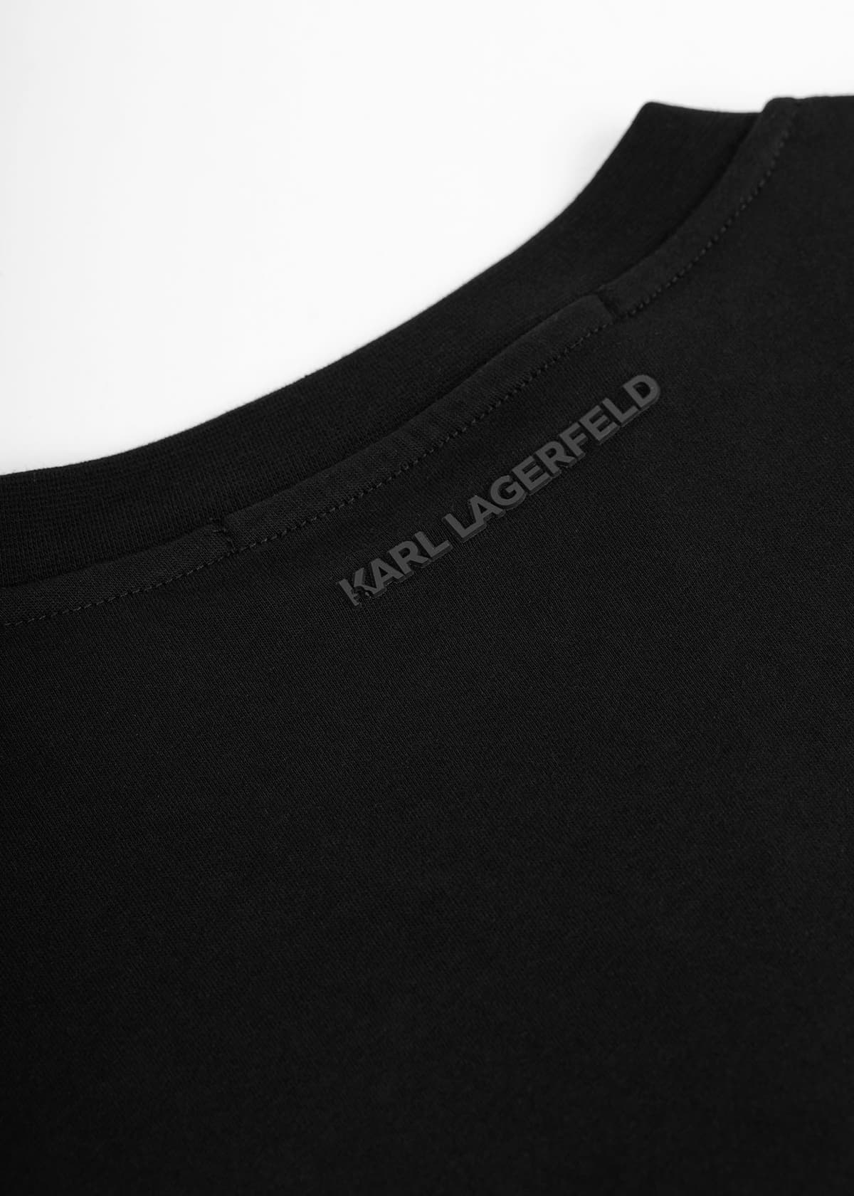 KARL LAGERFELD T-SHIRT VNECK LOGO ΜΑΥΡΟ