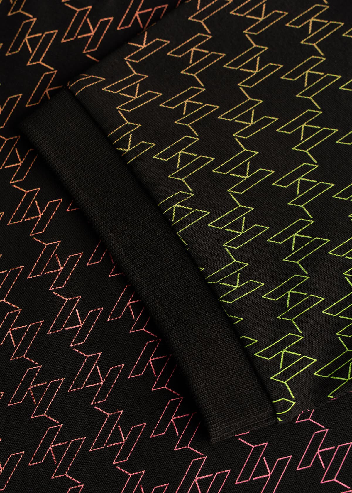 KARL LAGERFELD POLO ALL OVER LOGO MULTI ΜΑΥΡΟ