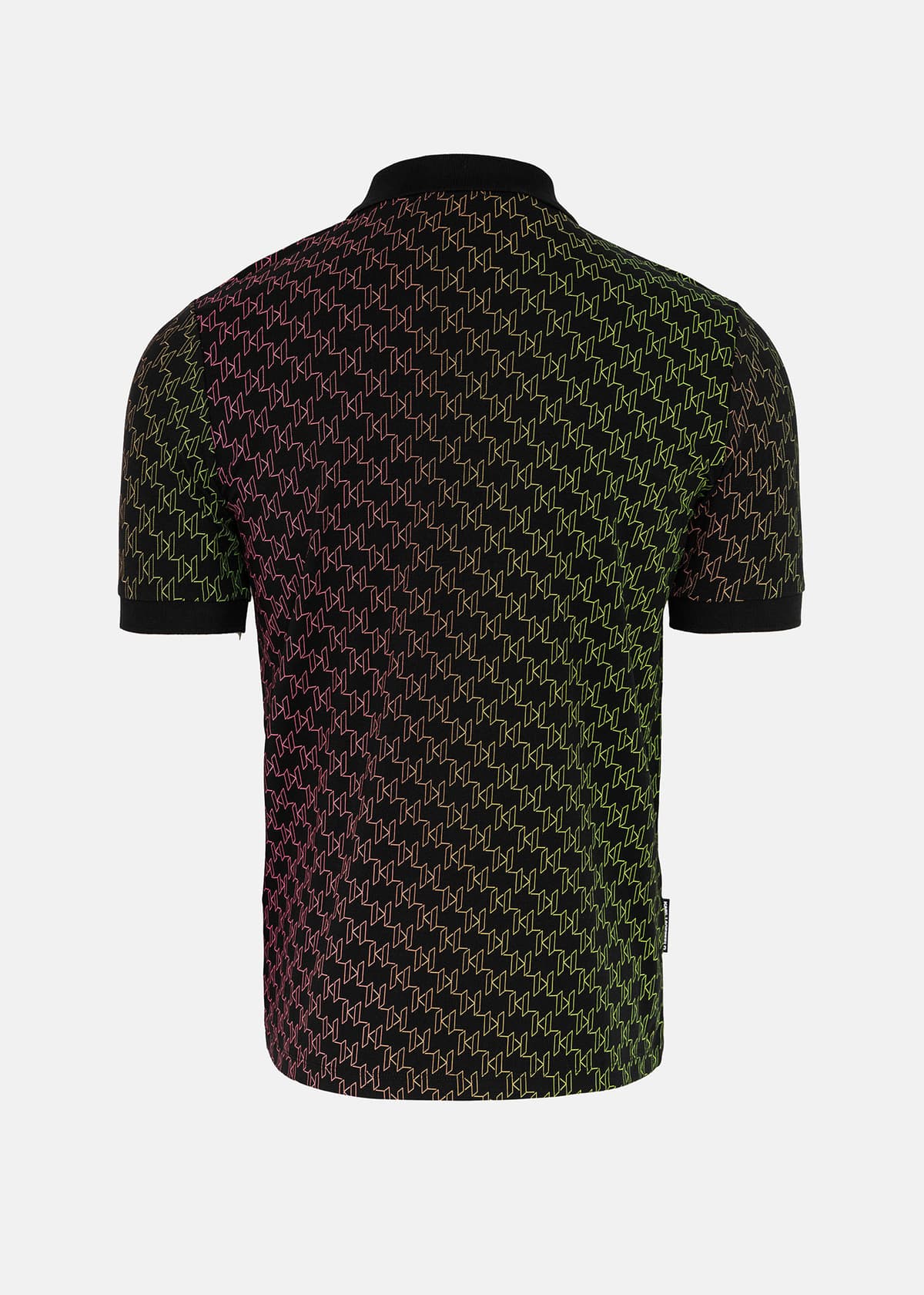 KARL LAGERFELD POLO ALL OVER LOGO MULTI ΜΑΥΡΟ