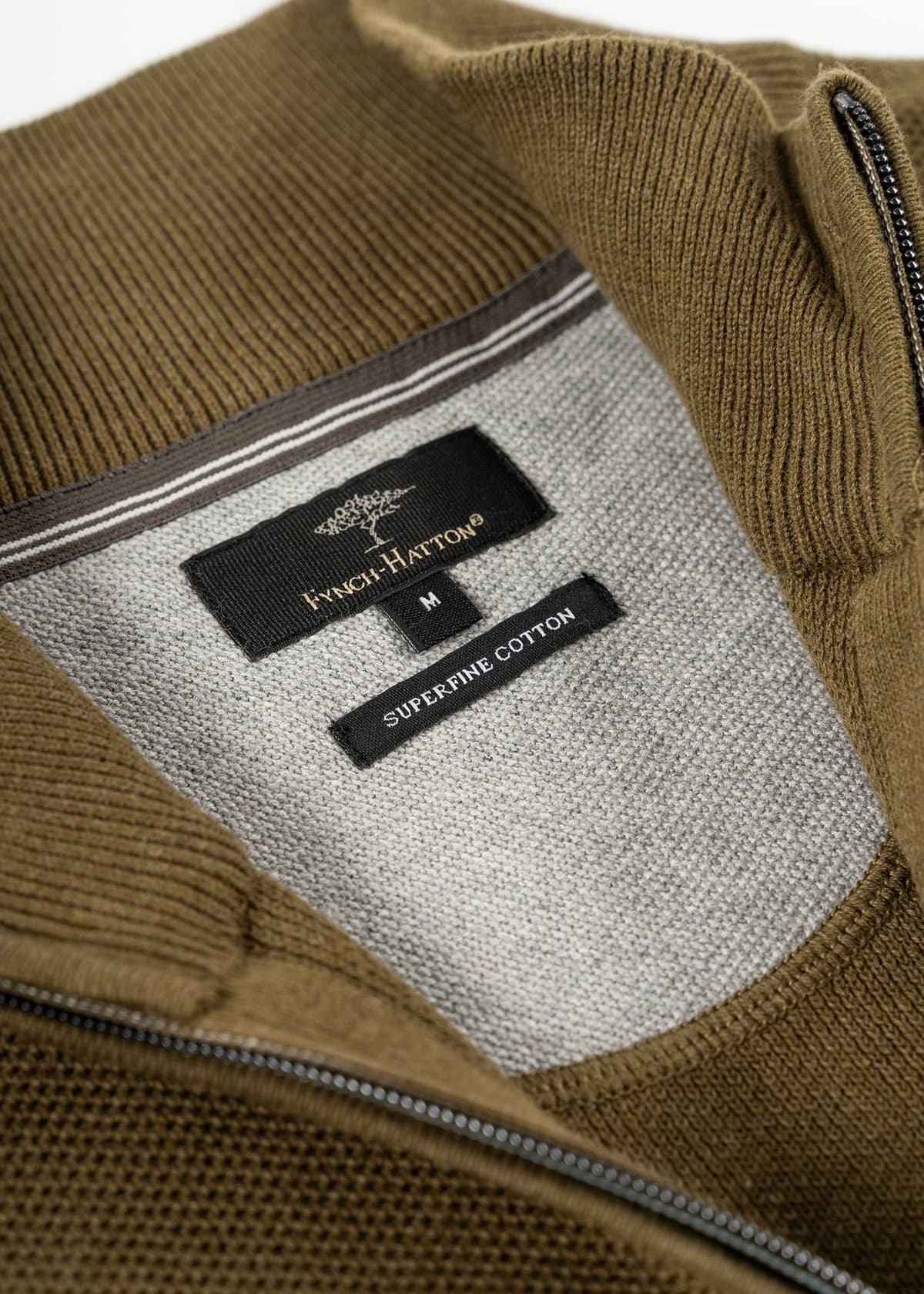 Fynch Hatton Pullover της σειράς Zip Troyer - 1414 222 709 Deep Forest