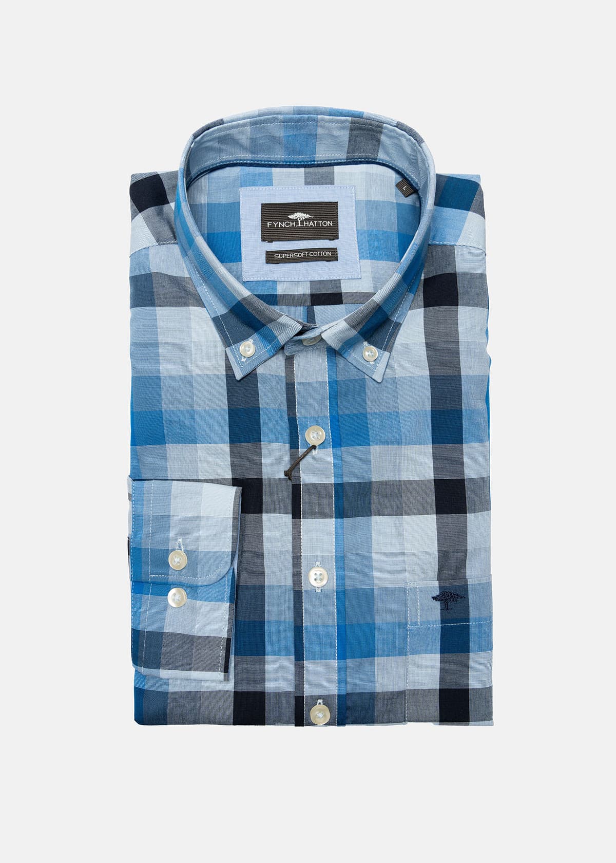 Fynch Hatton Πουκάμισο της σειράς Poplin - 1502 8250 628 Strong Blue