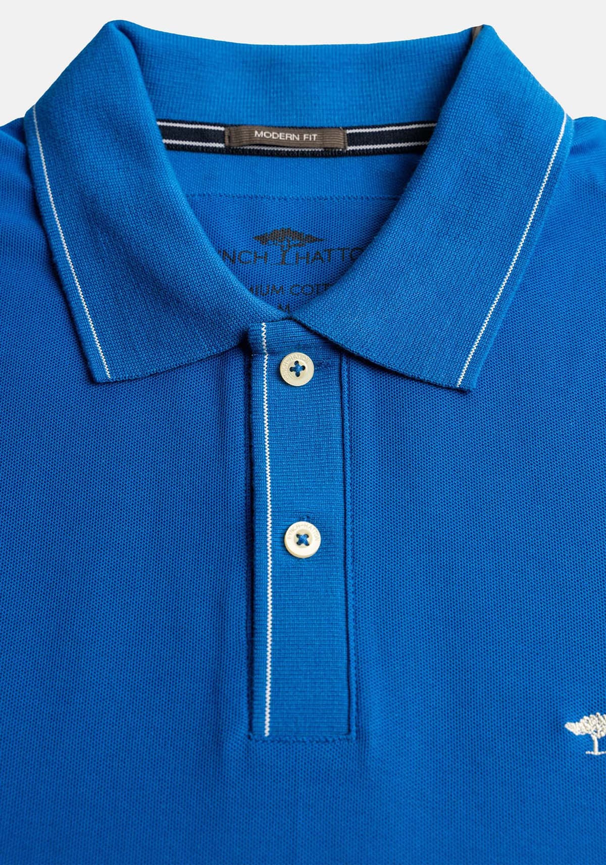 Fynch Hatton Polo Μπλούζα Supima - 1503 1702 628 Strong Blue