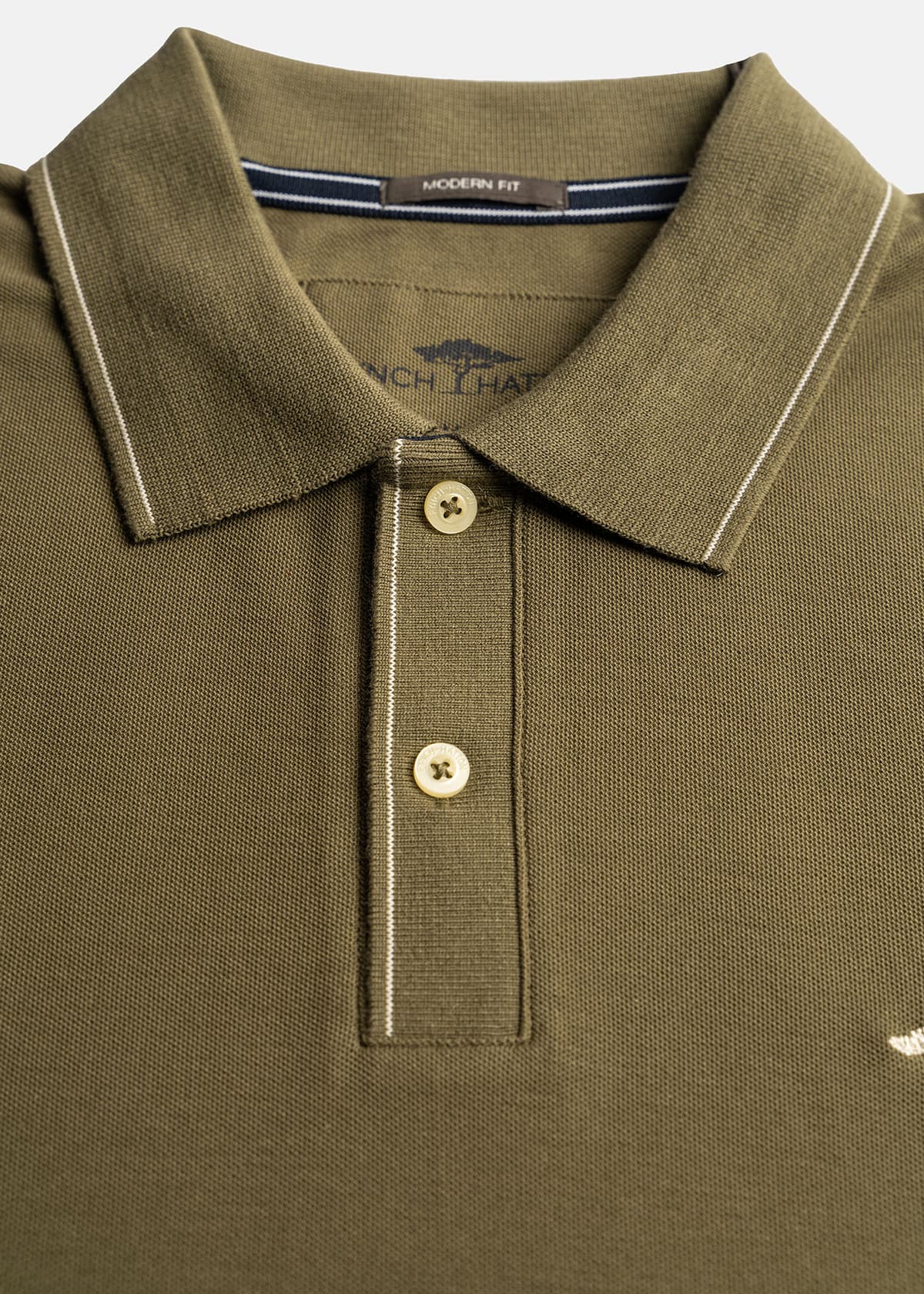 Fynch Hatton Polo Μπλούζα Supima - 1503 1702 719 Dark Khaki