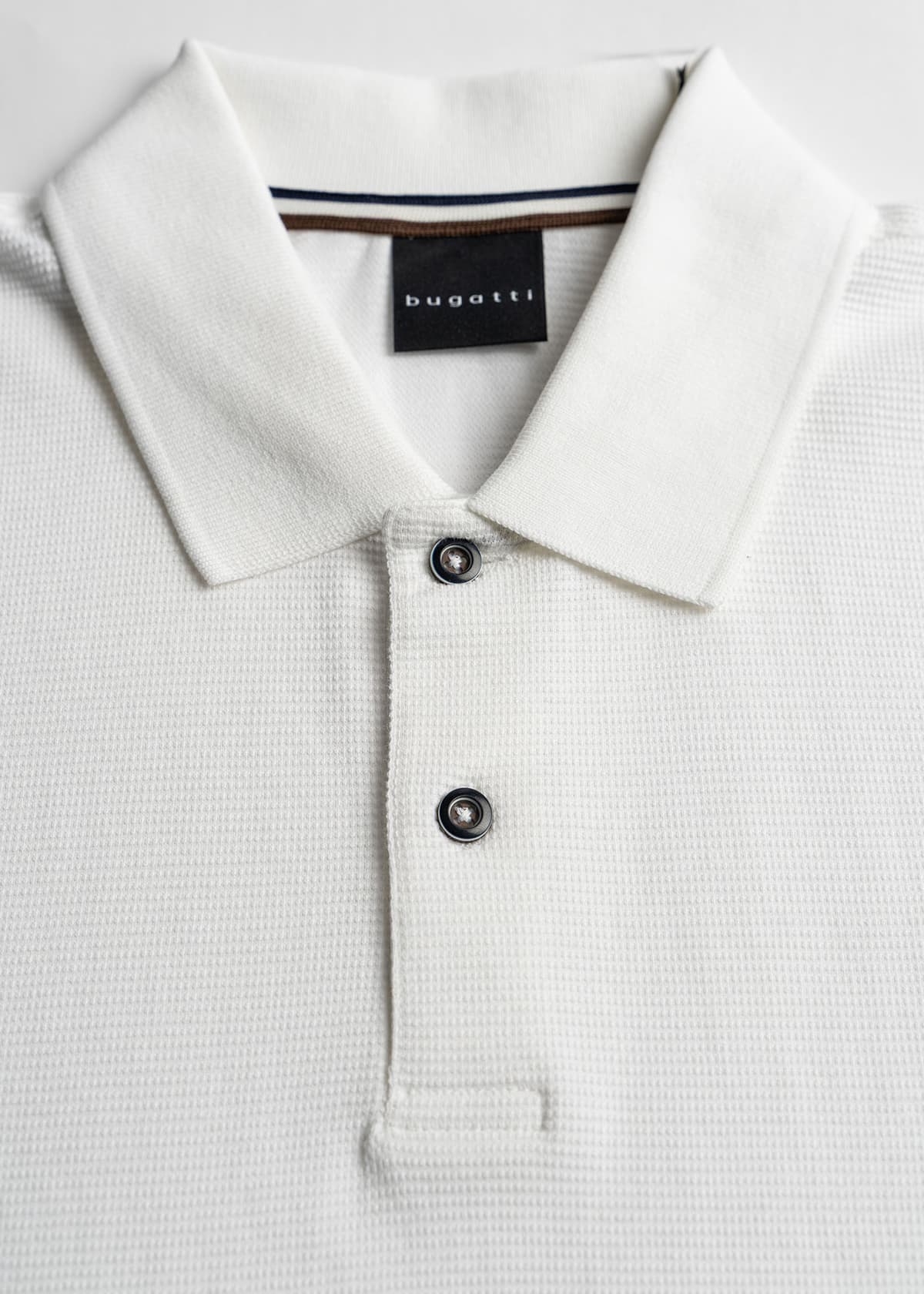 Bugatti Polo Μπλούζα της σειράς Stripe - 8150 75002C 10 White