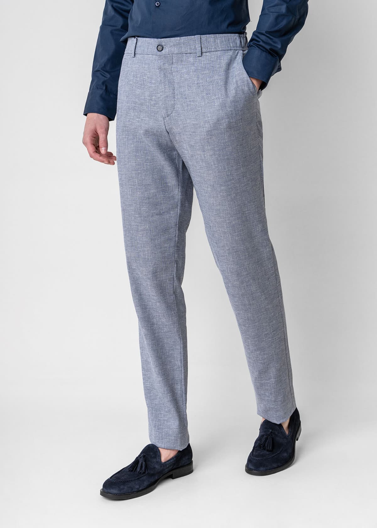 Men's Linen Pants Guy Laroche Blue