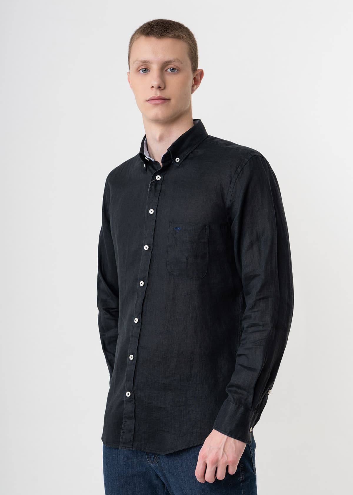 Fynch Hatton Πουκάμισο της σειράς Linen - 1413 6000 999 Black