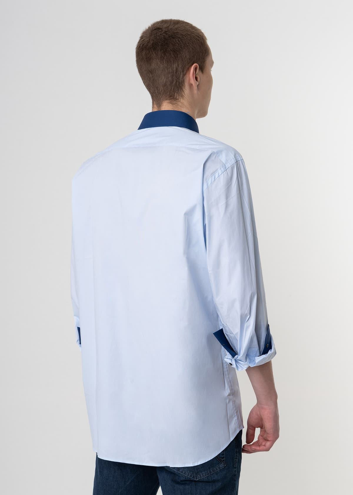 Karl Lagerfeld Πουκάμισο της σειράς Contrast - 655039 582305 40 Light Blue