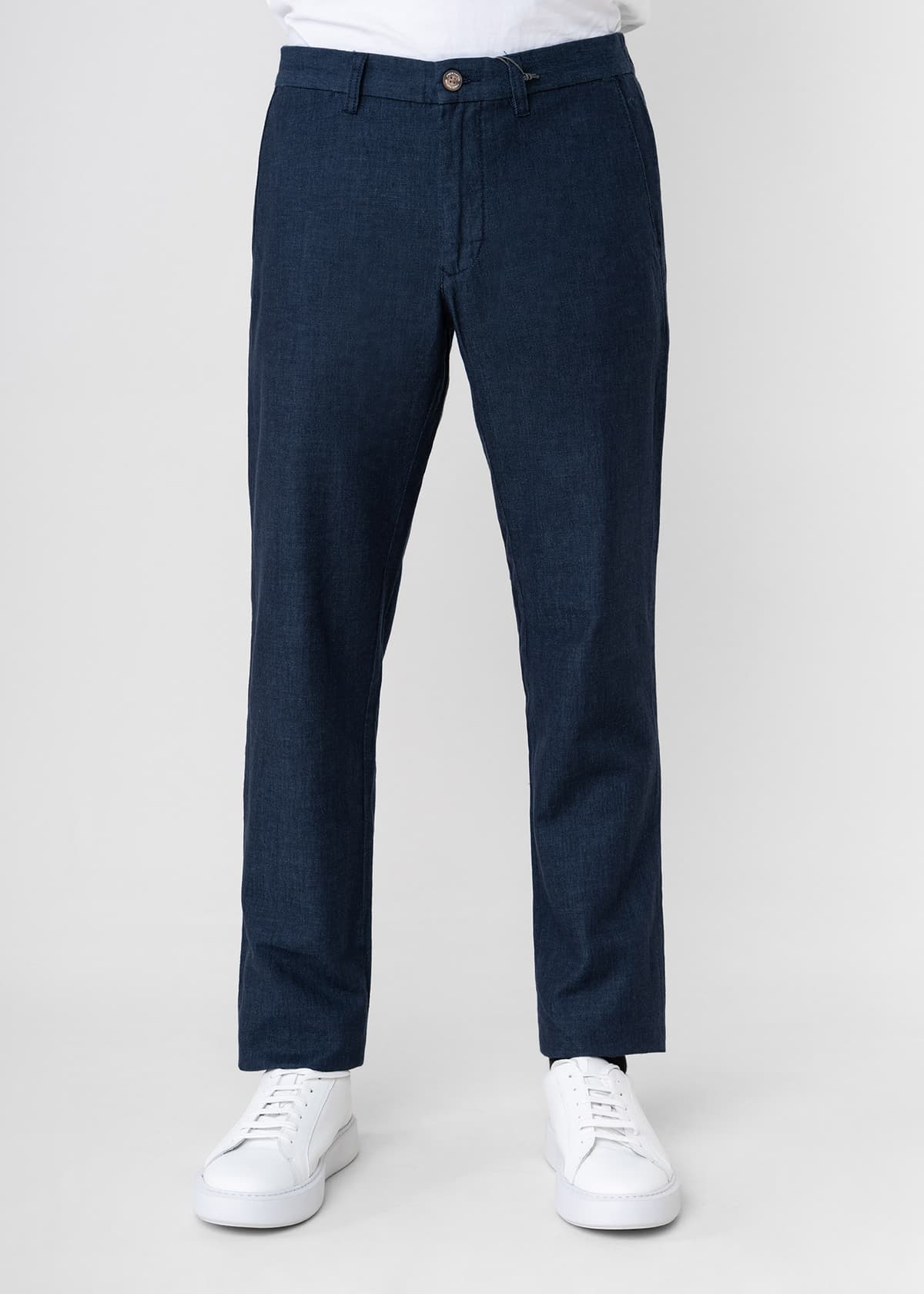 Men's Linen Pants Fynch Hatton Blue
