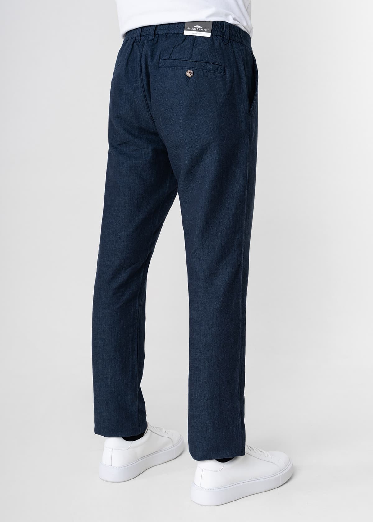 Men's Linen Pants Fynch Hatton Blue