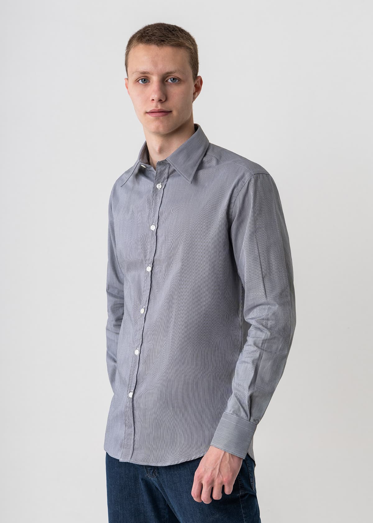 Versace Πουκάμισο της σειράς Stripe - VCCXL01 V4S330 V020 Grey