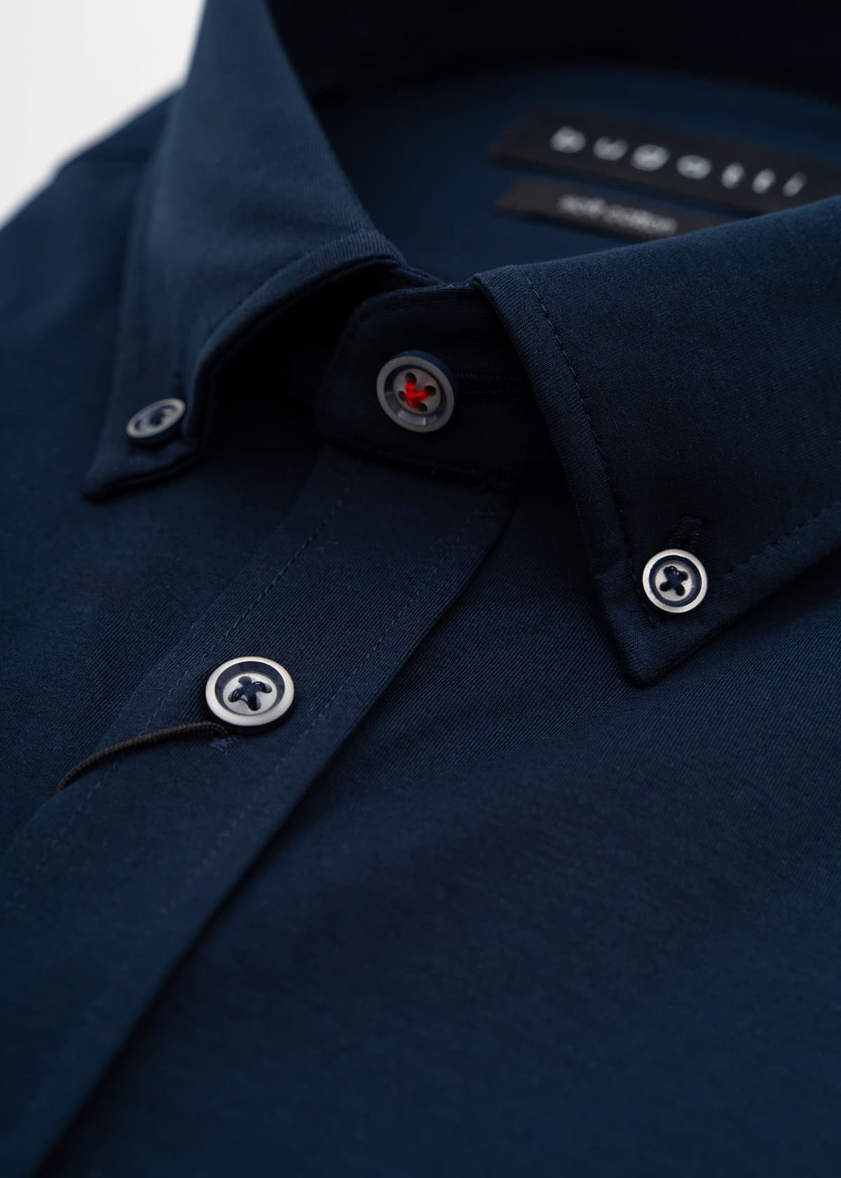 Bugatti Πουκάμισο της σειράς Basic - 9350 58610A 390 Navy