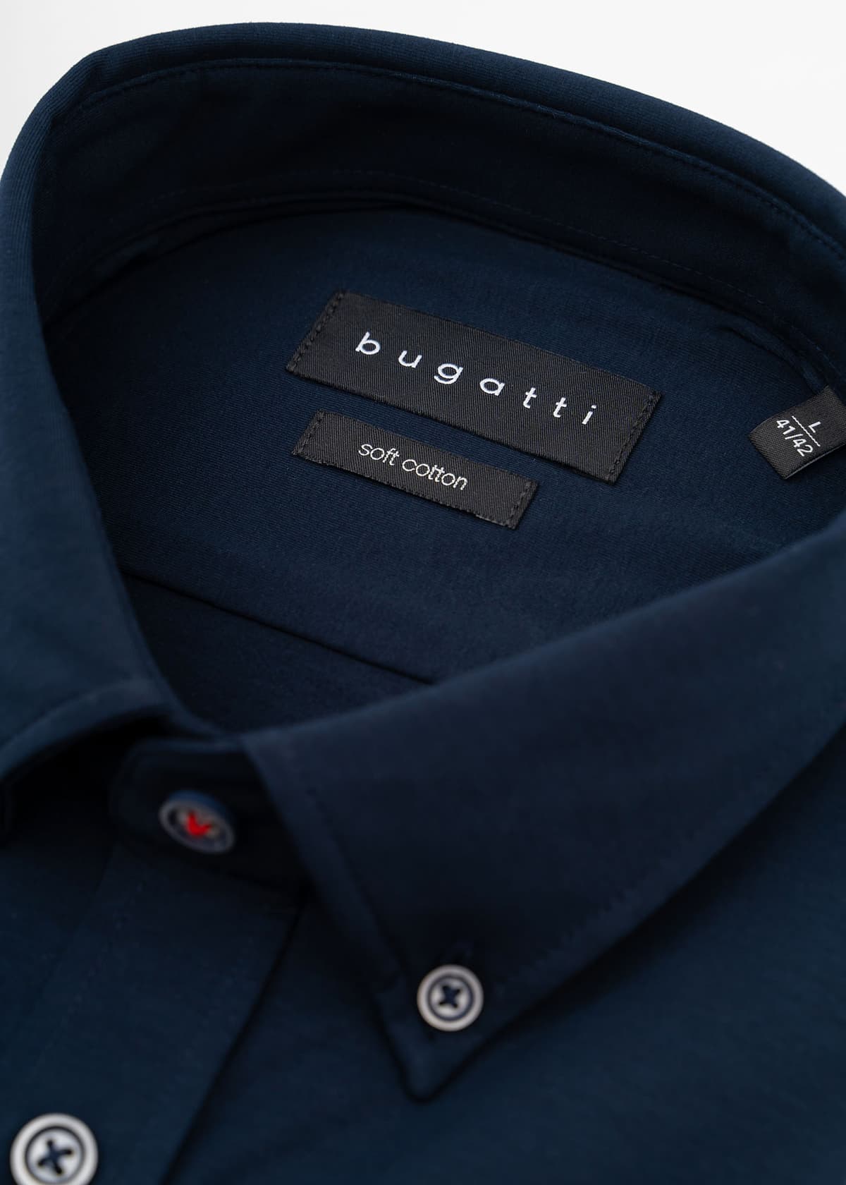 Bugatti Πουκάμισο της σειράς Basic - 9350 58610A 390 Navy