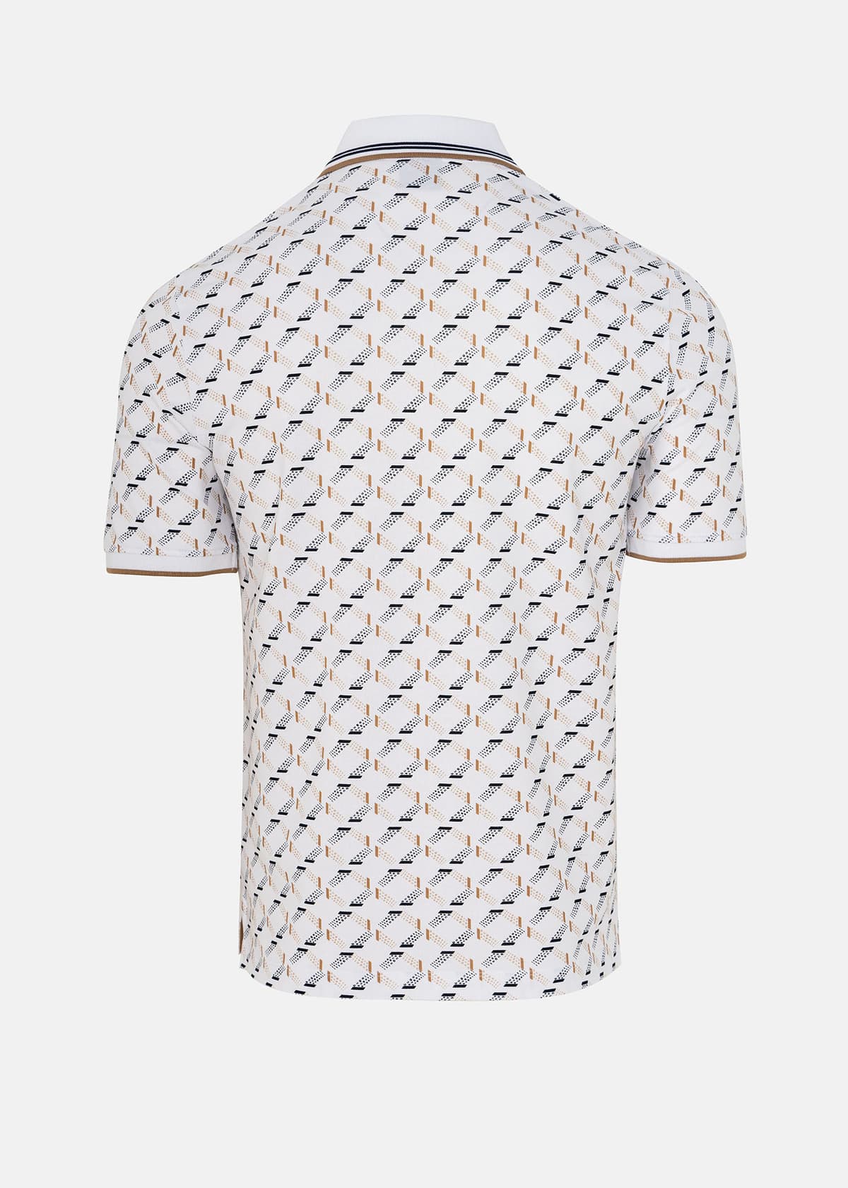 Bugatti Polo Μπλούζα της σειράς Print - 8150 75032C 10 White