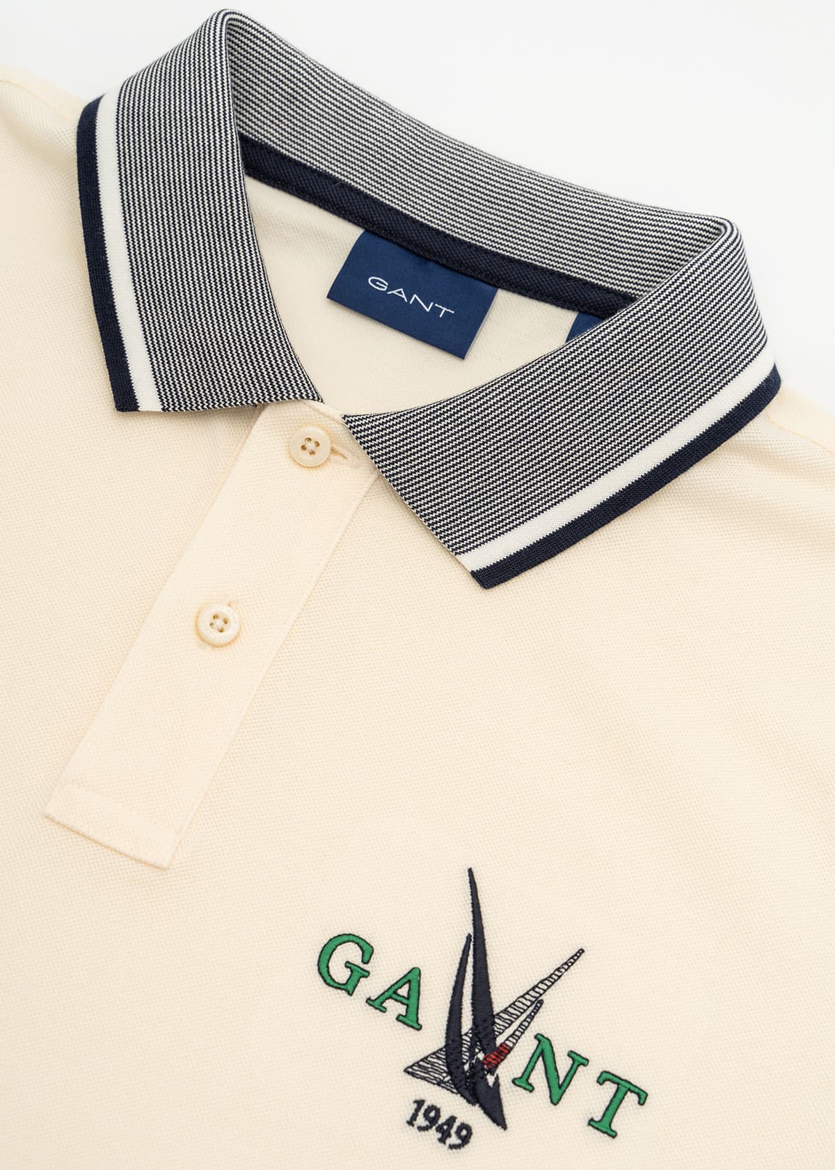 Men's Polo Shirts Gant Ecru