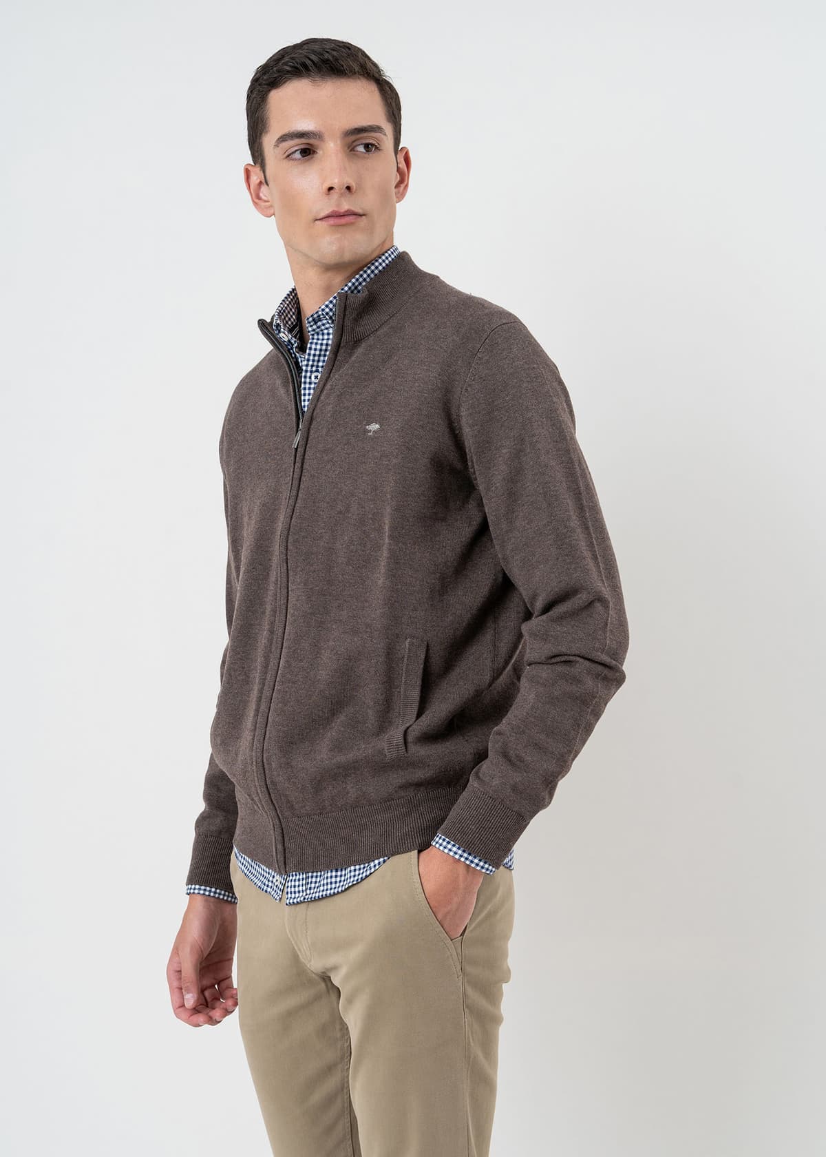 Men's Cardigans Fynch Hatton Brown