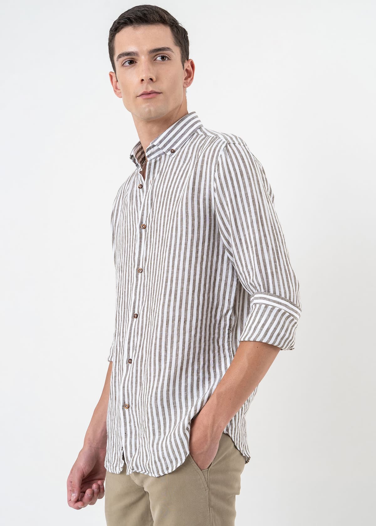 Men's Shirts Fragosto Beige