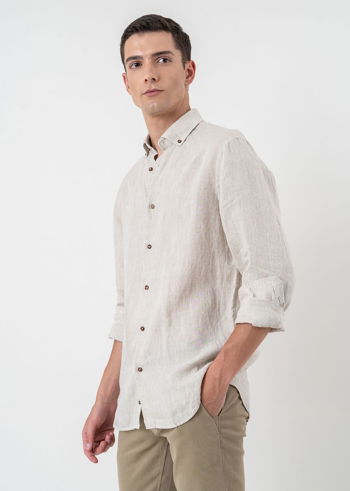 Men's Shirts Fragosto Beige