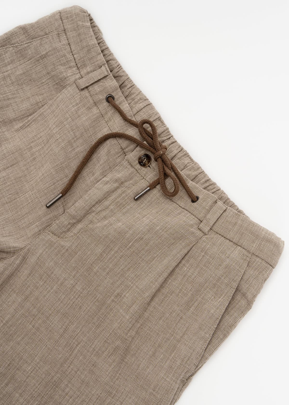 Men's Linen Pants Bugatti Sportswear Beige