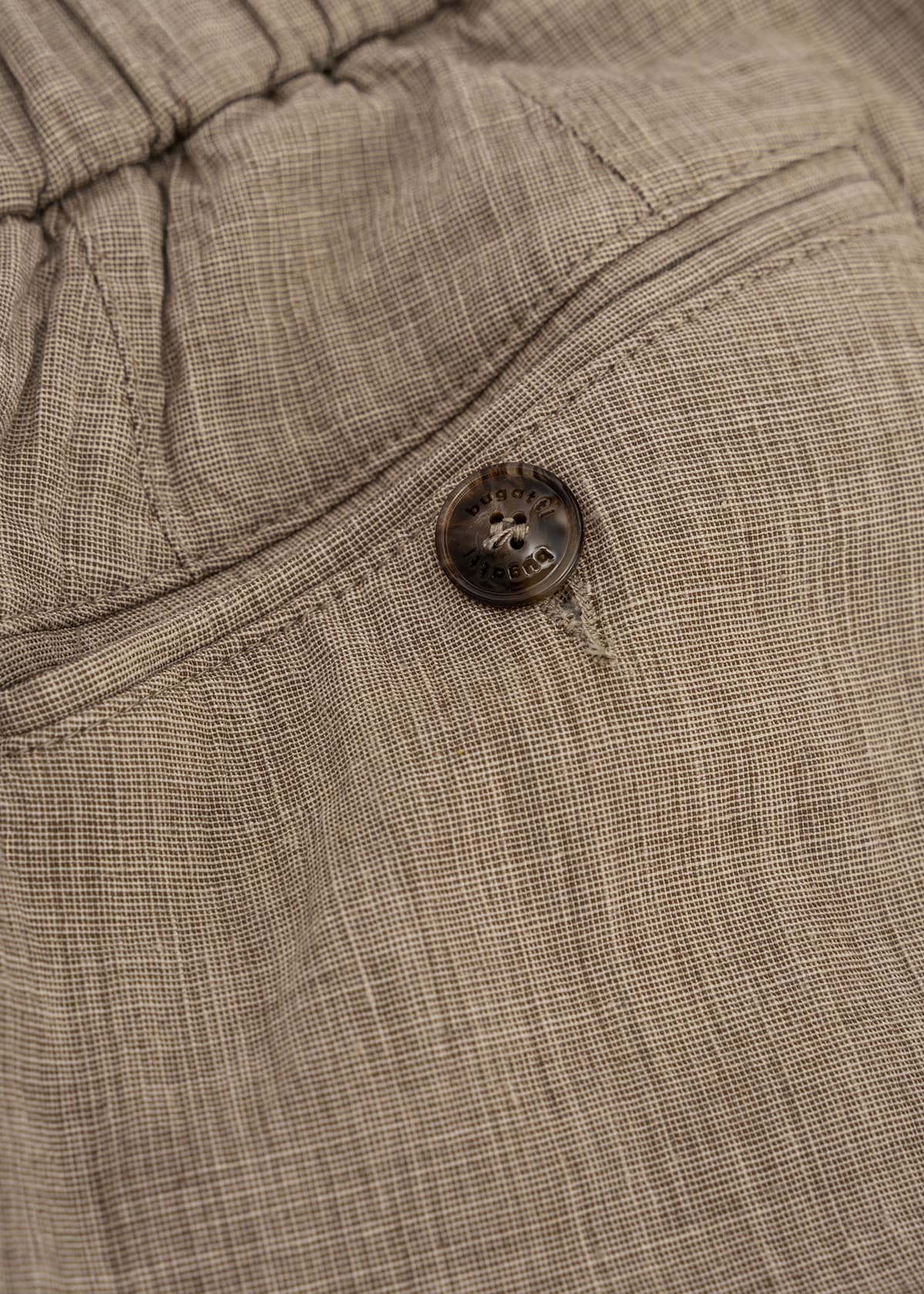 Men's Linen Pants Bugatti Sportswear Beige