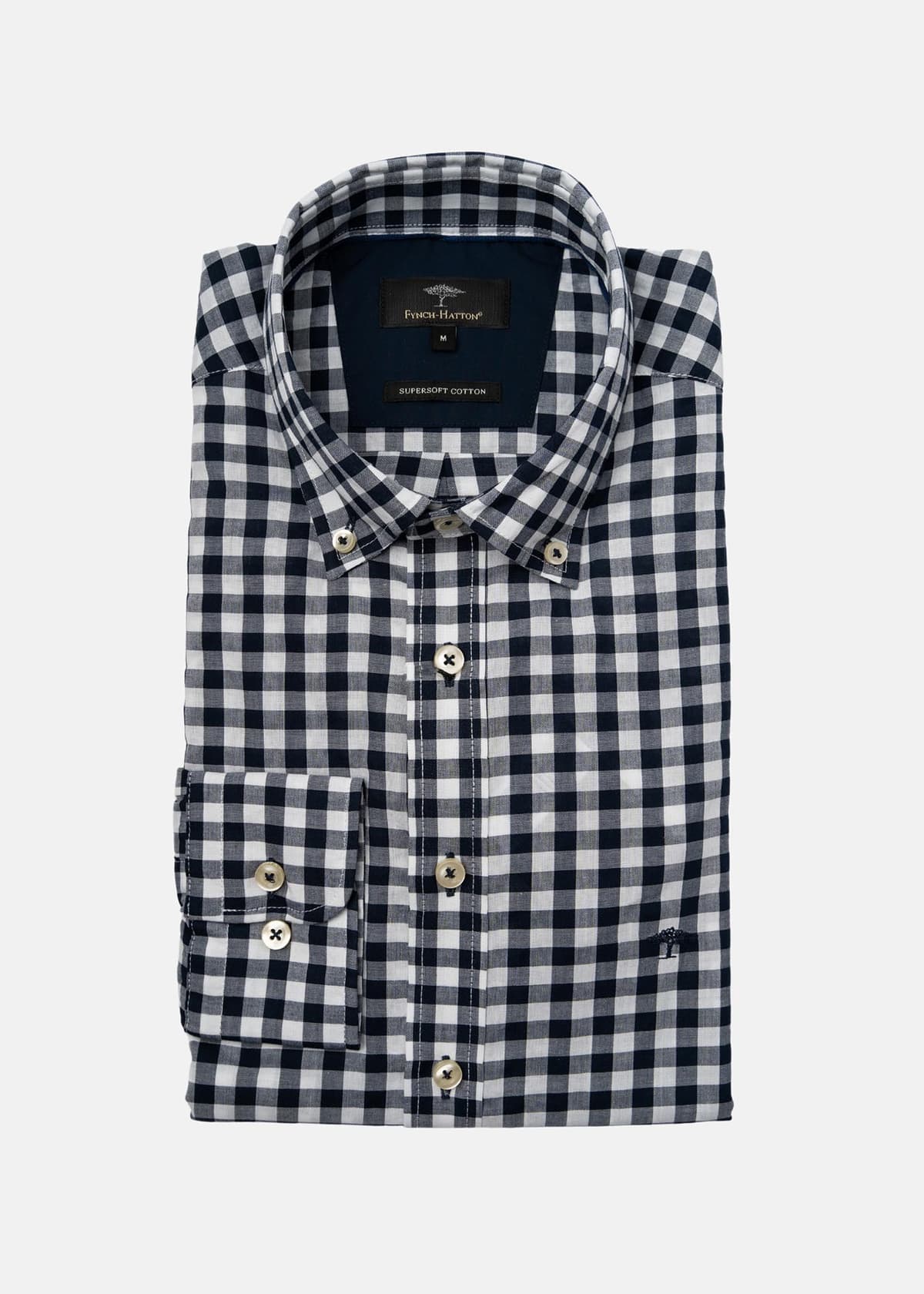 Fynch Hatton Πουκάμισο της σειράς Supersoft Cotton - 1122 8060 8062 Navy Check