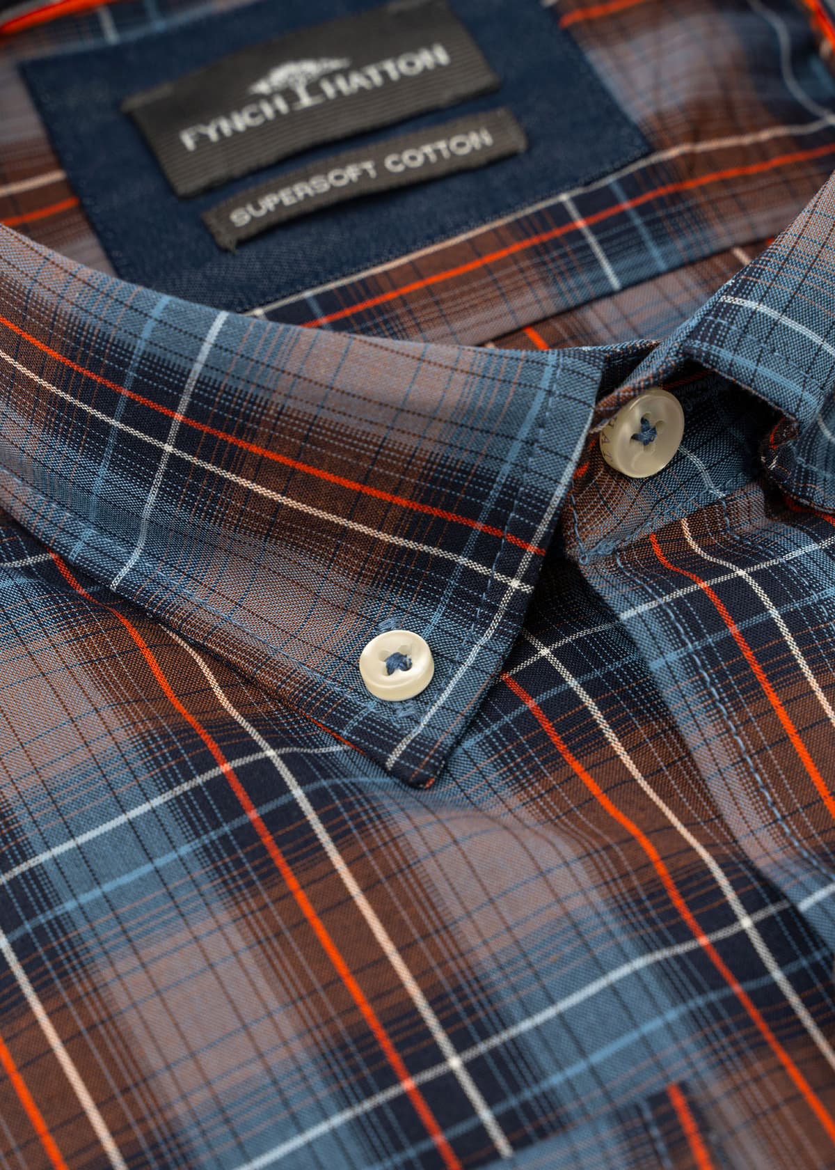 Fynch Hatton Πουκάμισο της σειράς Check - 1410 8030 625 Cloud Blue