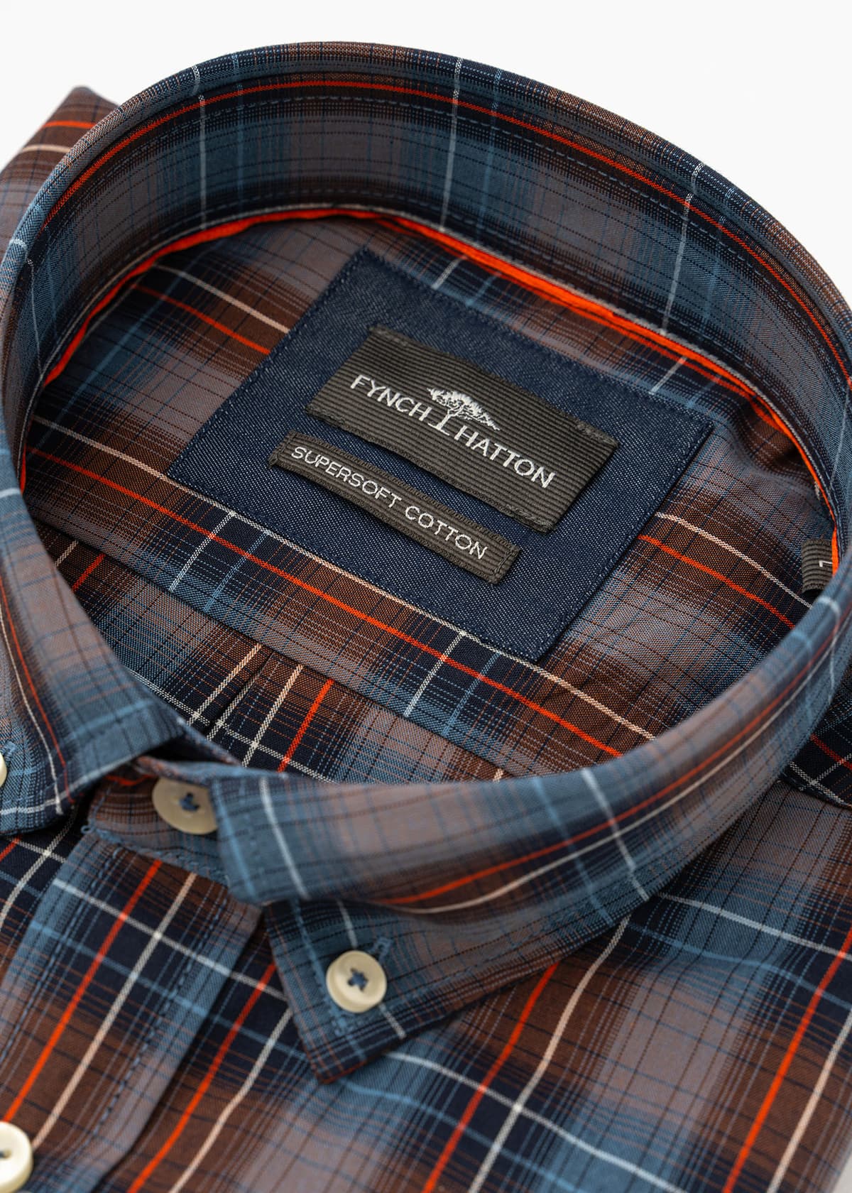 Fynch Hatton Πουκάμισο της σειράς Check - 1410 8030 625 Cloud Blue