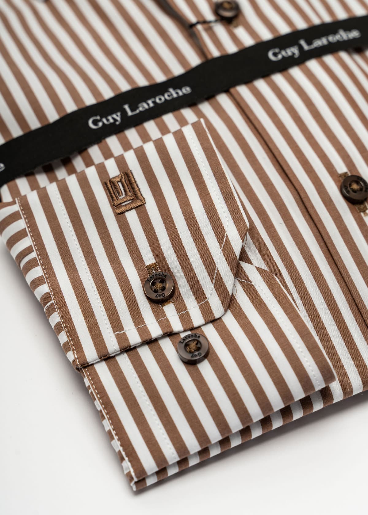 Guy Laroche Πουκάμισο Stripe - GLFS18260 CL 2 Light Brown