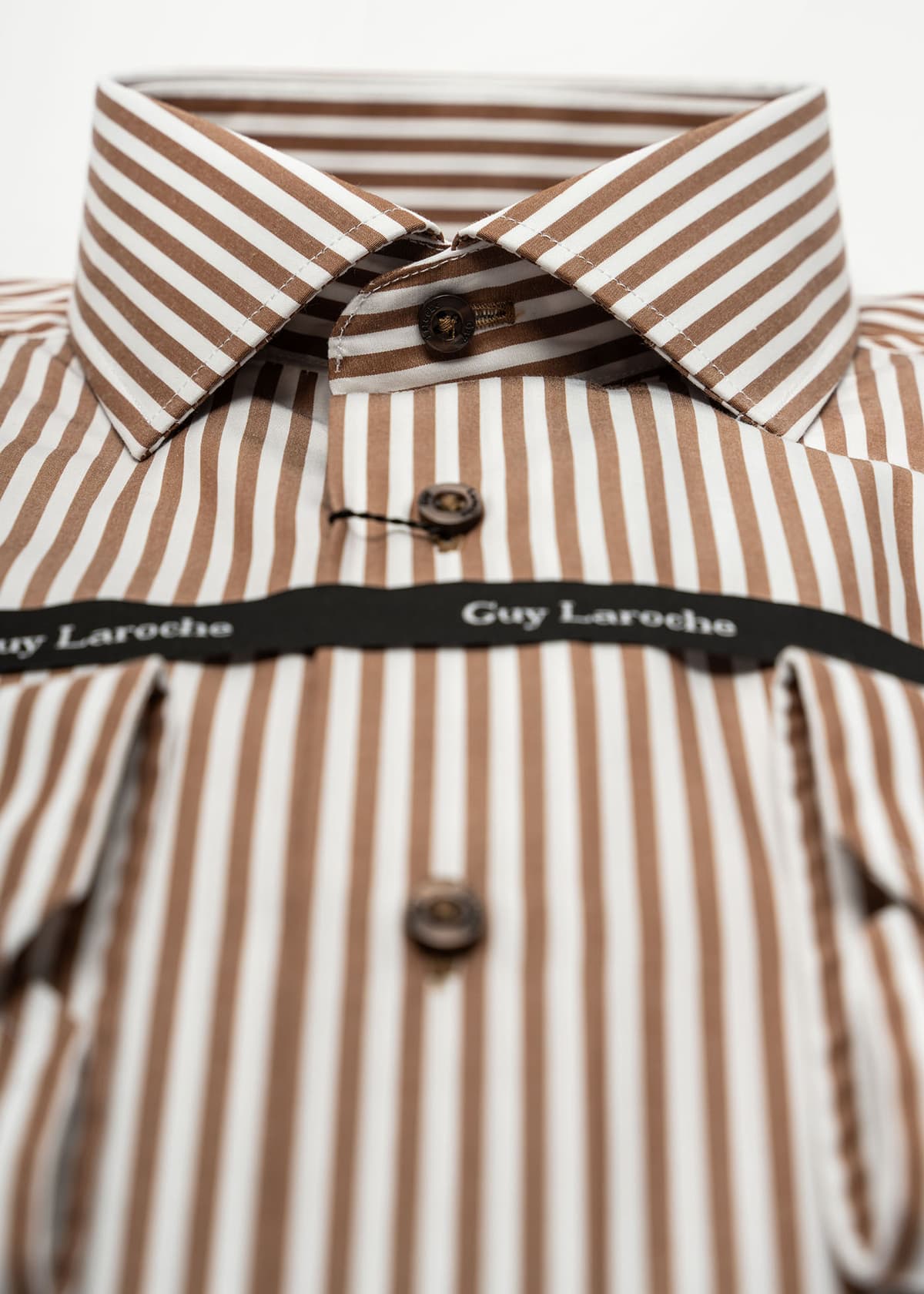 Guy Laroche Πουκάμισο Stripe - GLFS18260 CL 2 Light Brown