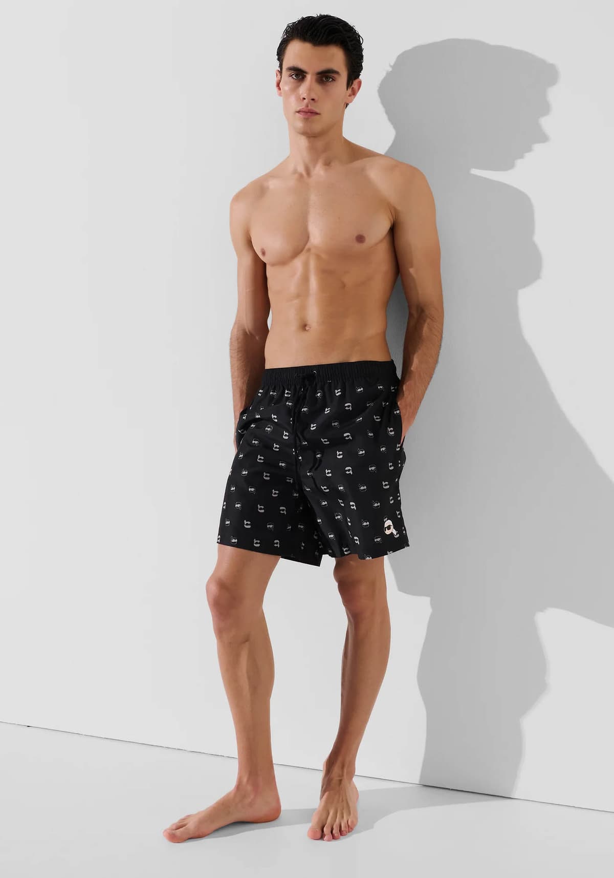 Karl Lagerfeld Μαγιό της σειράς Ikon Dot - A3M46007 2BT Black