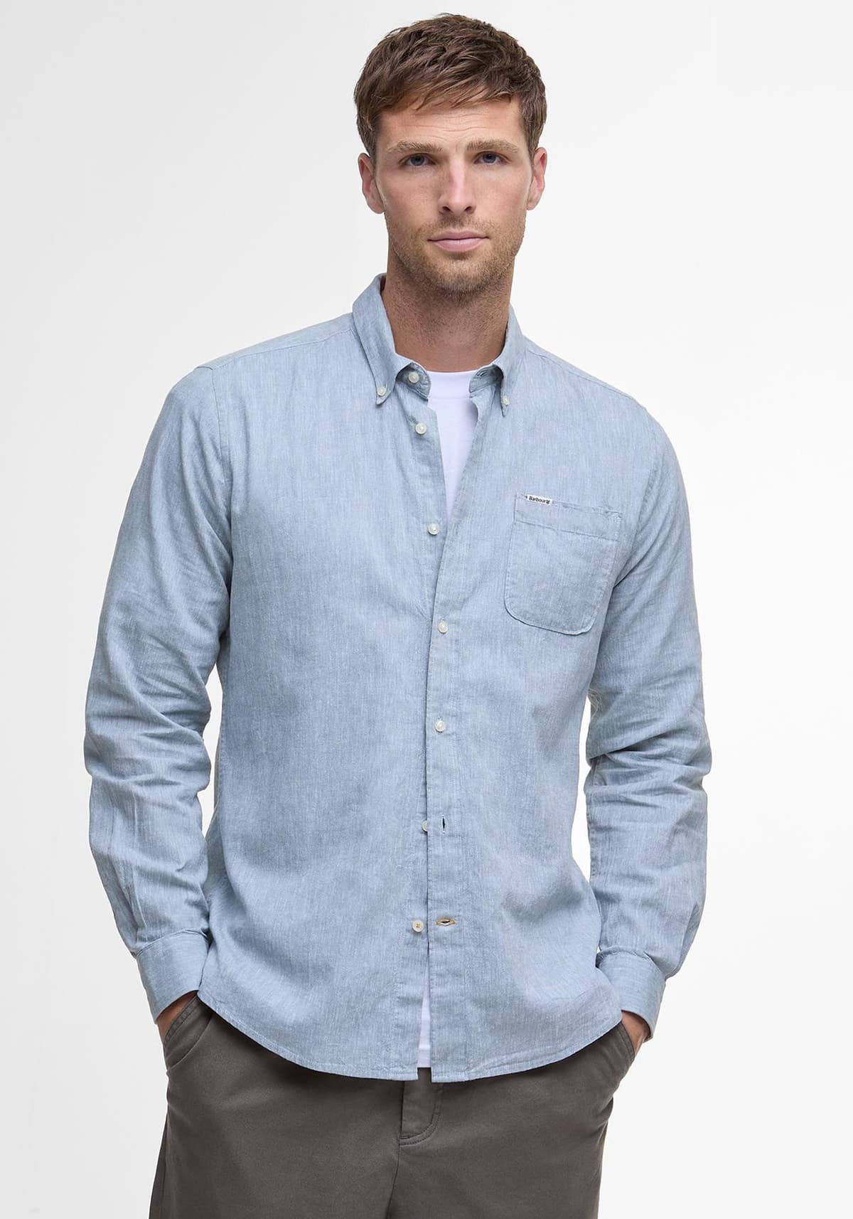 Barbour Λινό Πουκάμισο της σειράς Nelson - MSH5090 BU23 Lead