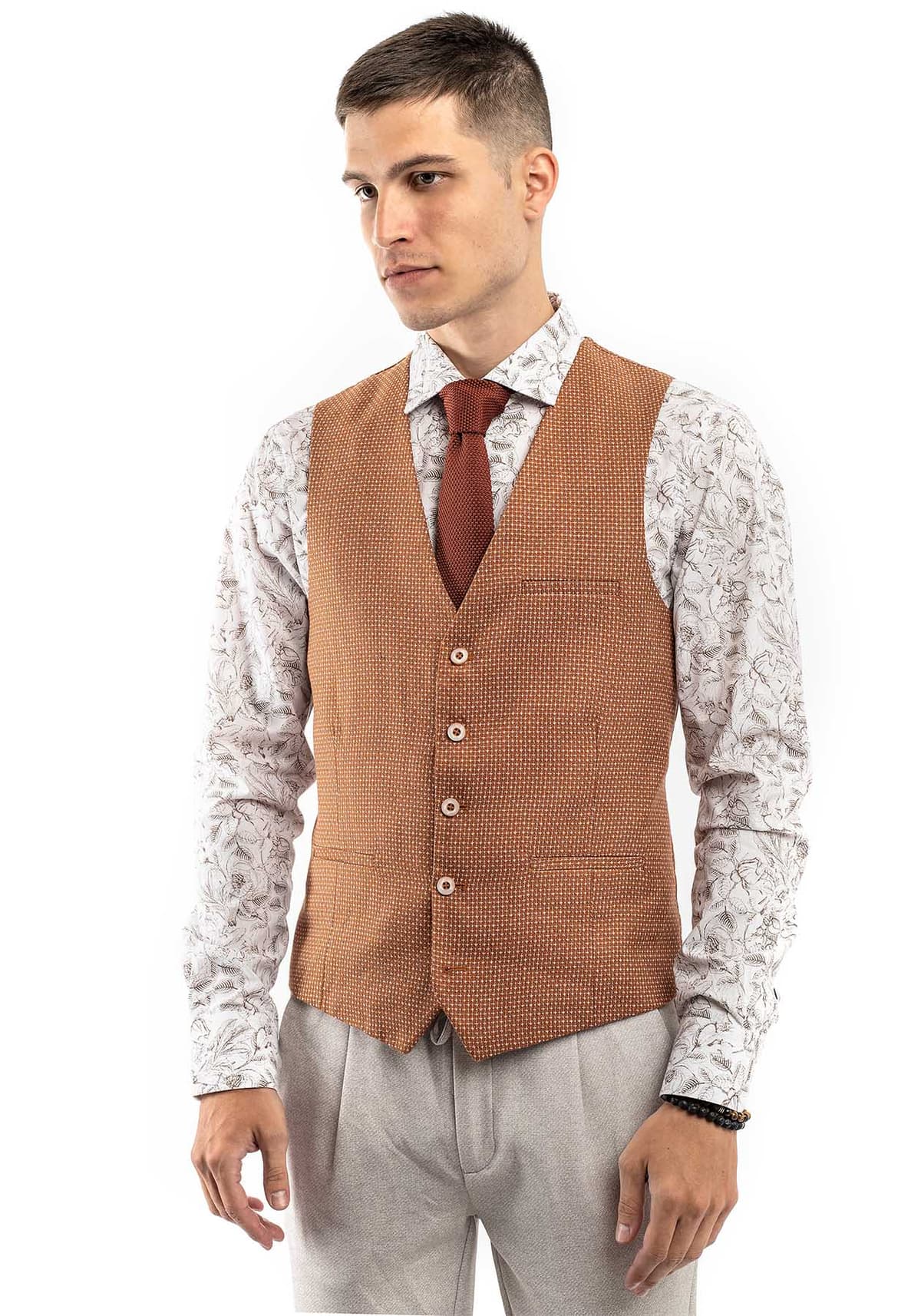 Men's Vests Monte Napoleone Brown