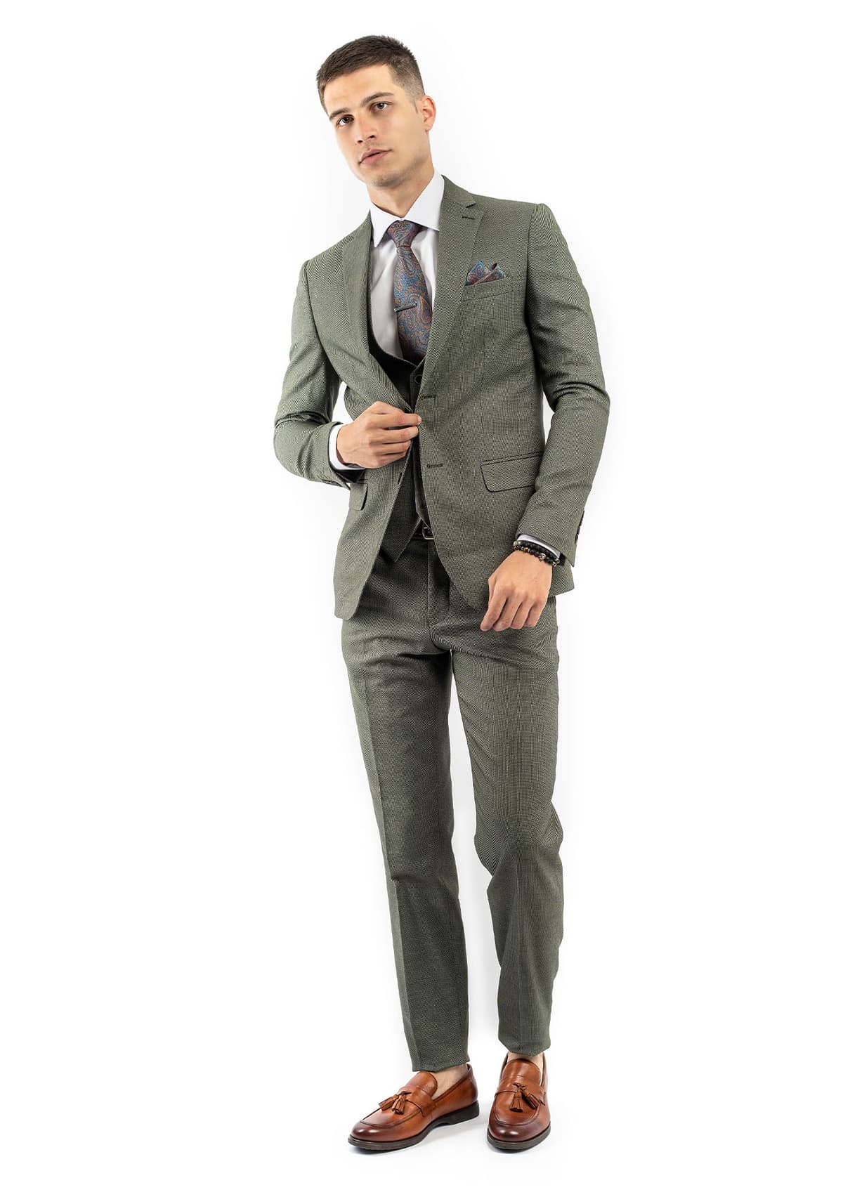 Fragosto Κοστούμι Slim Fit - Khaki