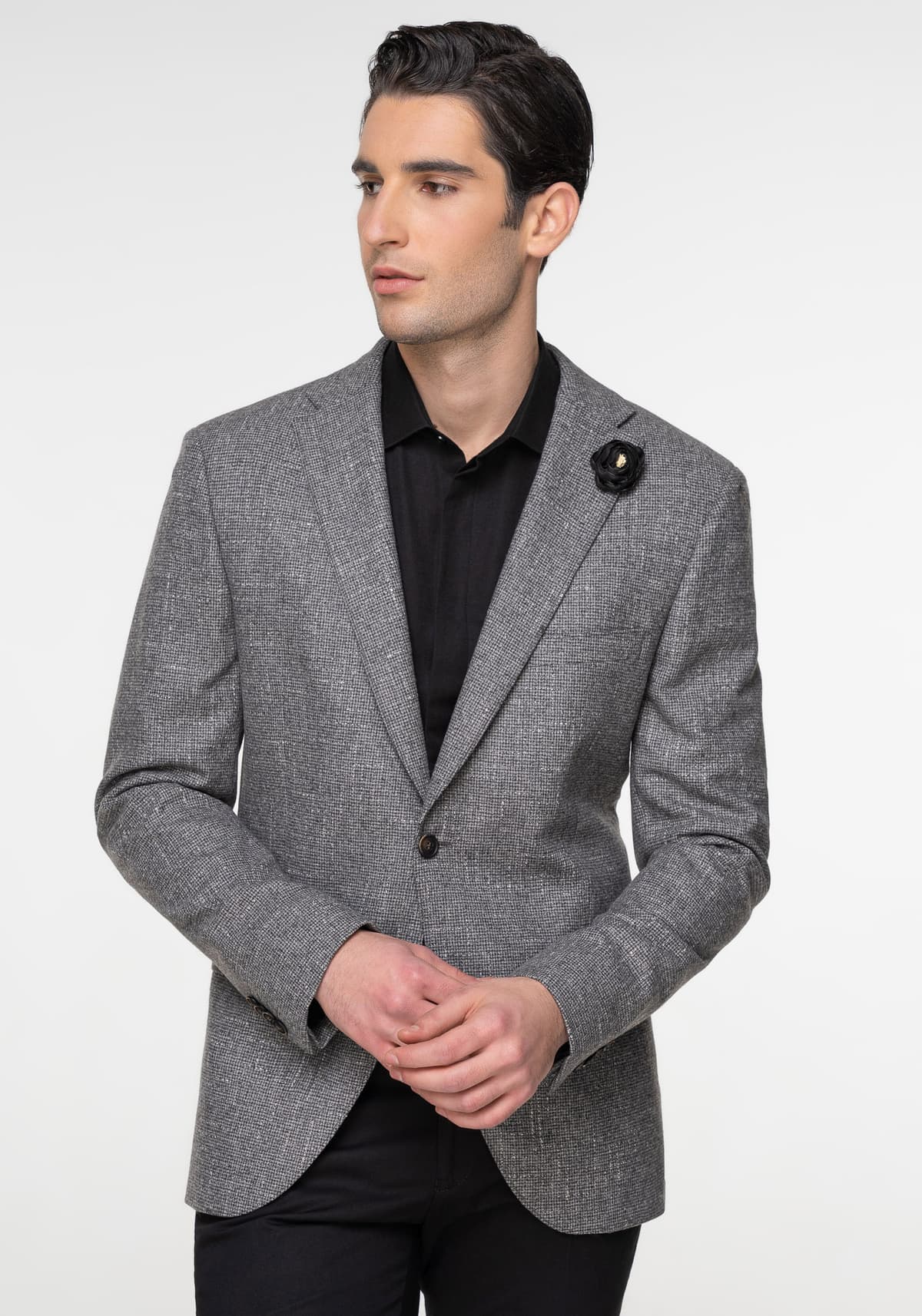 Fragosto Σακάκι Blazer της σειράς Micro - FRB23 3807 019 003 Grey