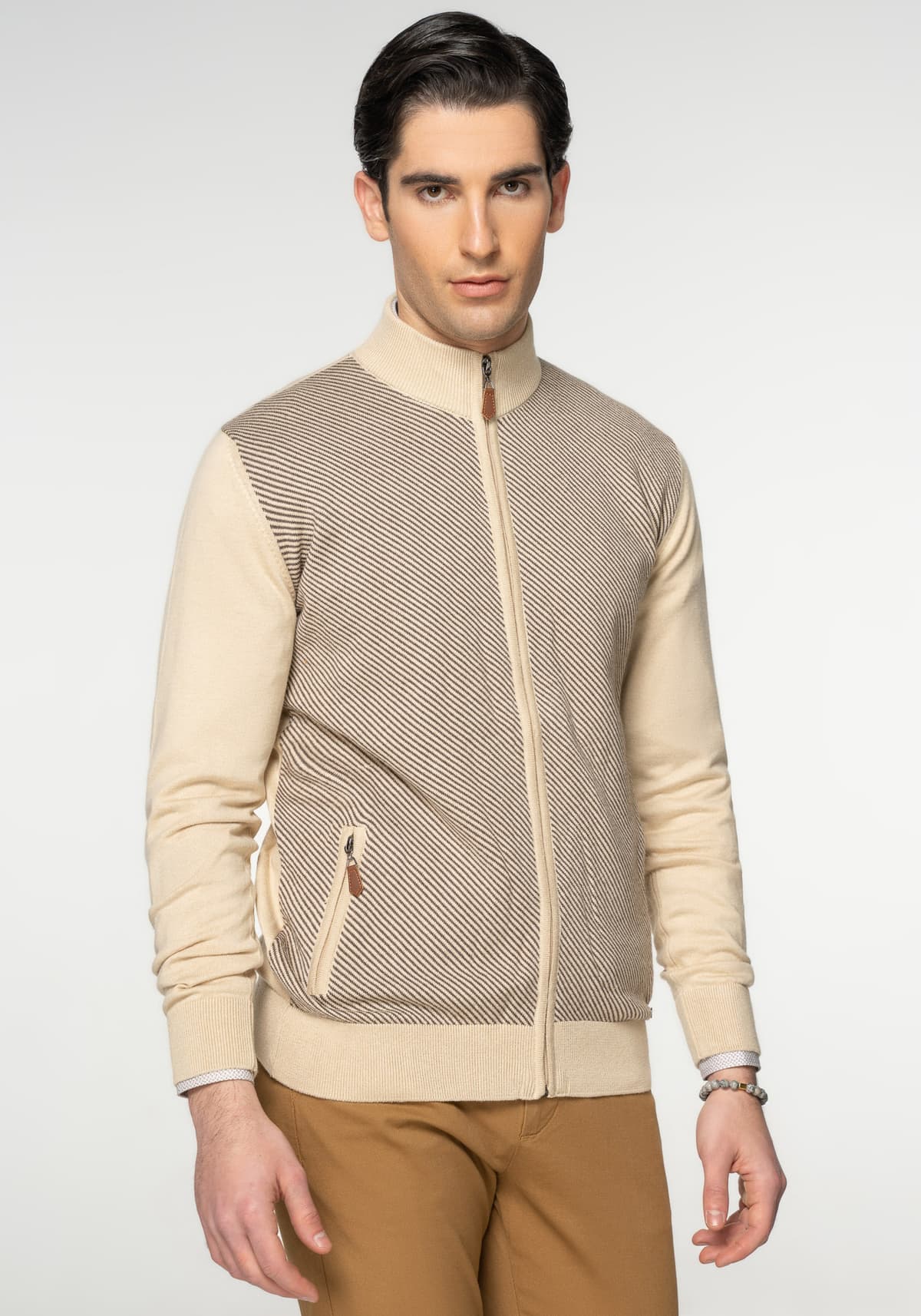Men's Cardigans Artisti Italiani Beige
