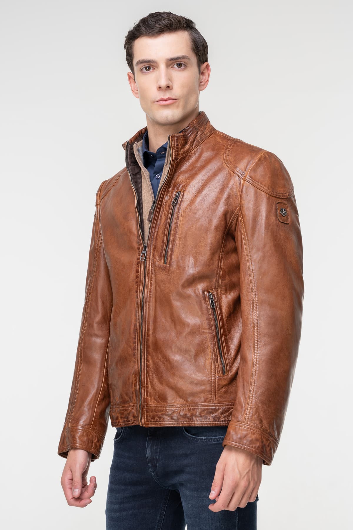 Men's Leather Jackets Milestone Brown