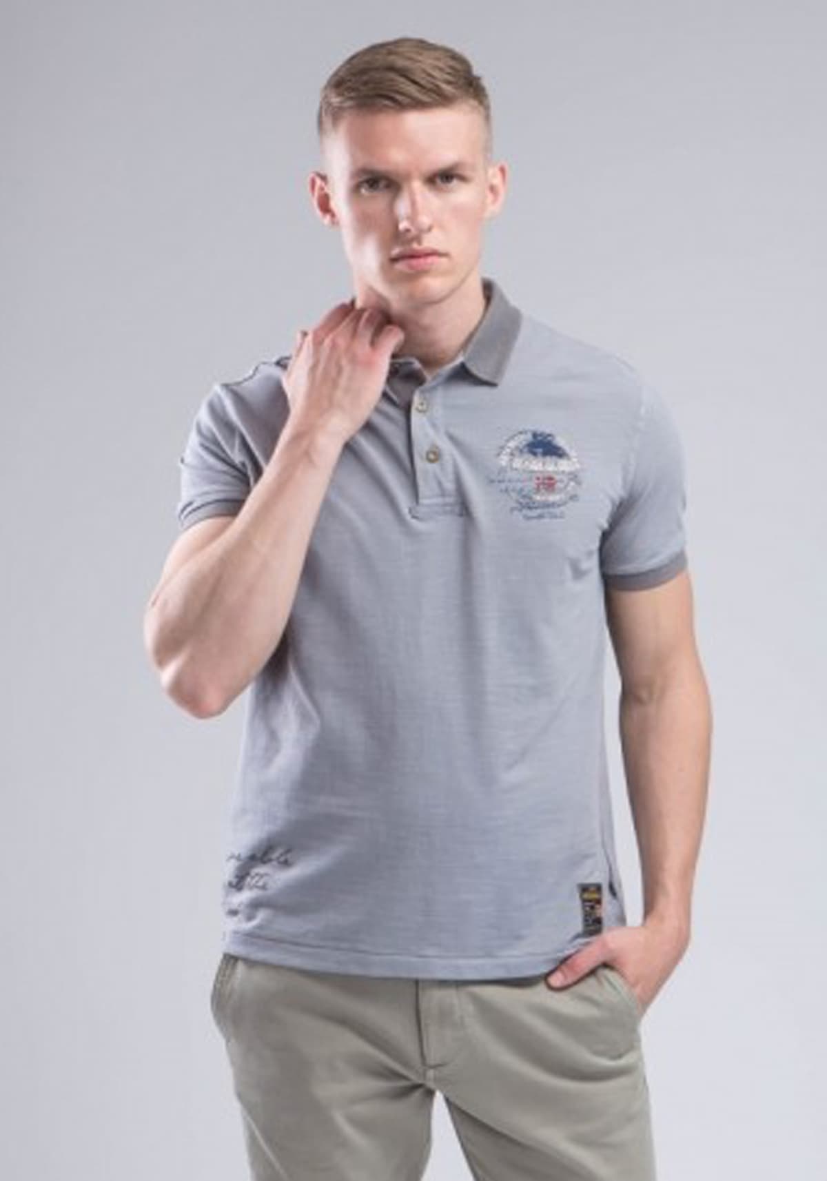 Men's Polo Shirts Napapijri Gray