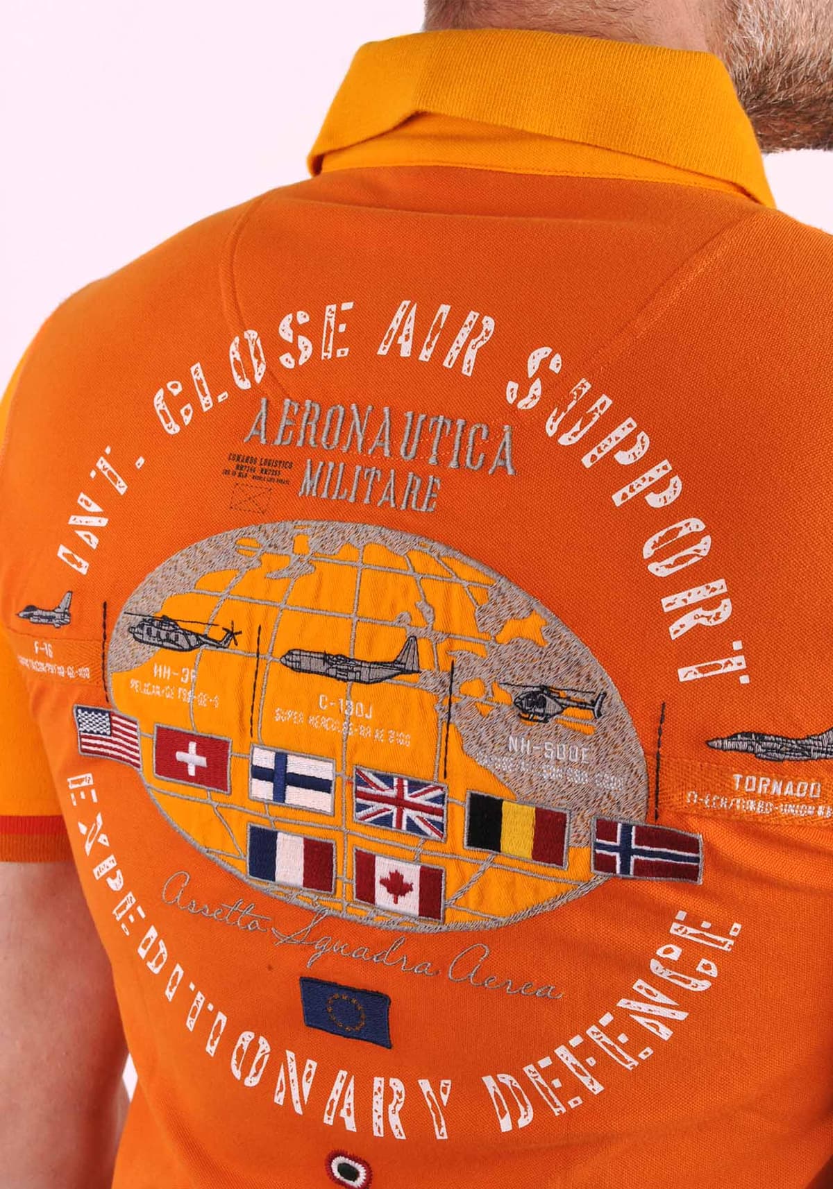 Men's Polo Shirts Aeronautica Militare Orange