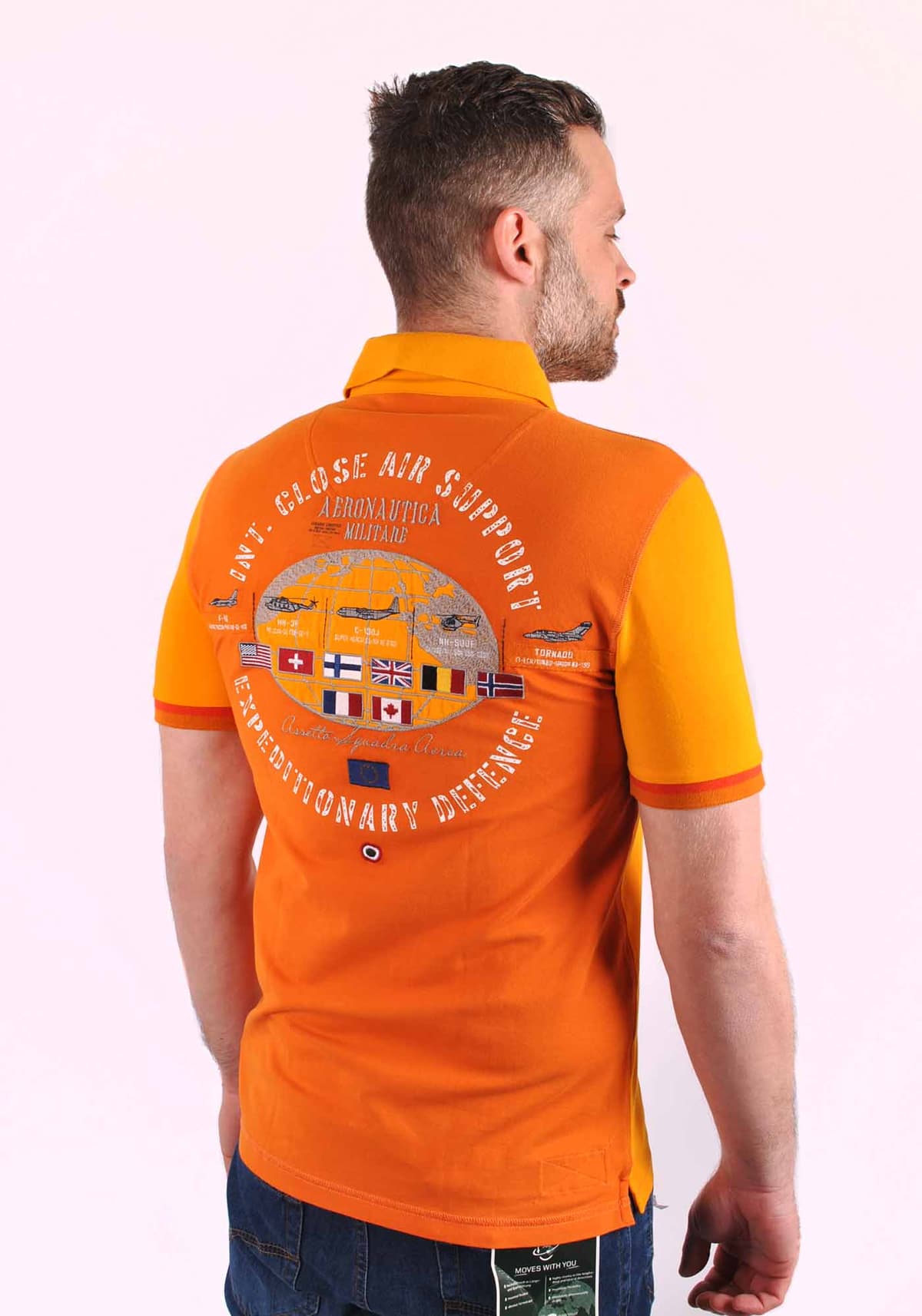 Men's Polo Shirts Aeronautica Militare Orange