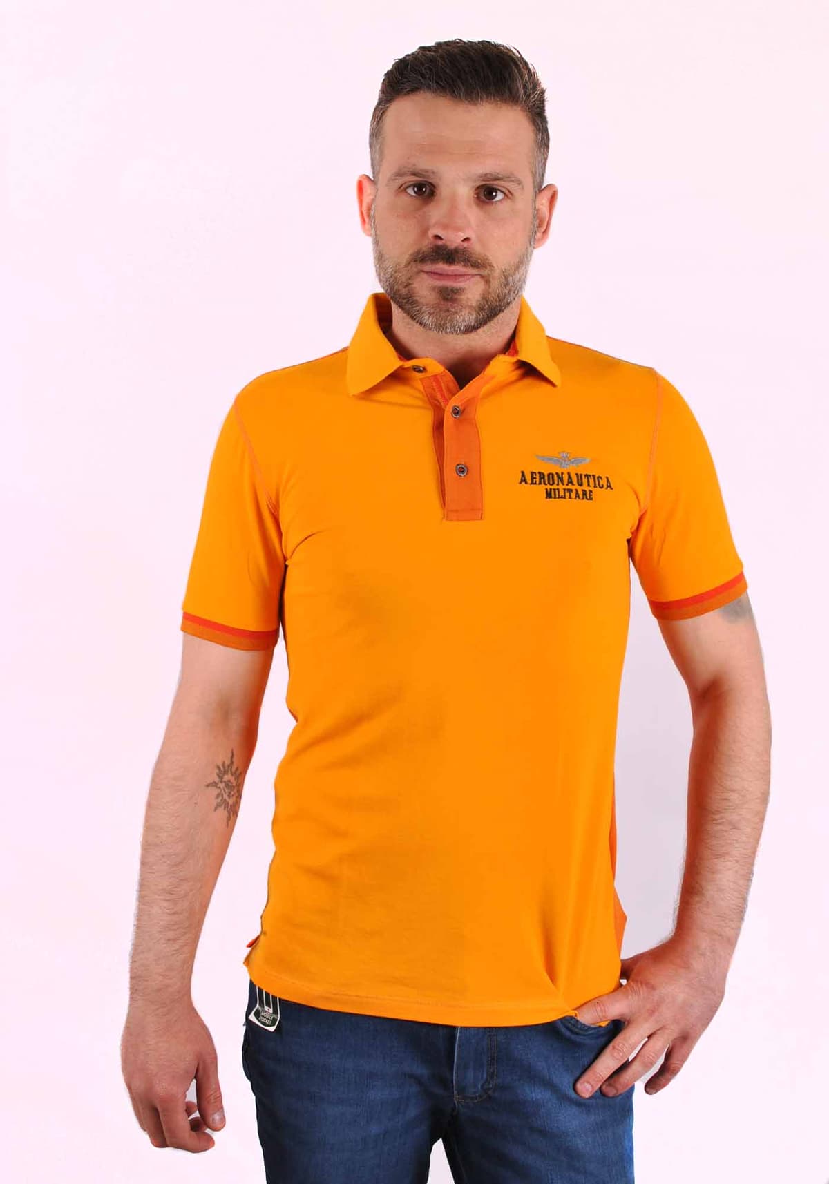 Men's Polo Shirts Aeronautica Militare Orange