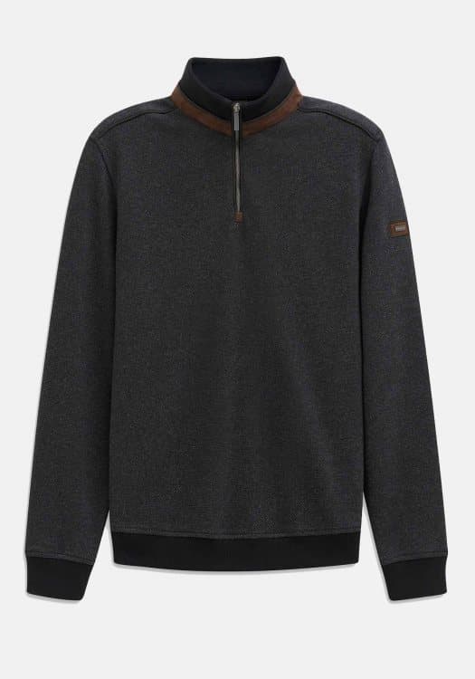 Bugatti Pullover Troyer - 8550 85060D 290 Grey Black