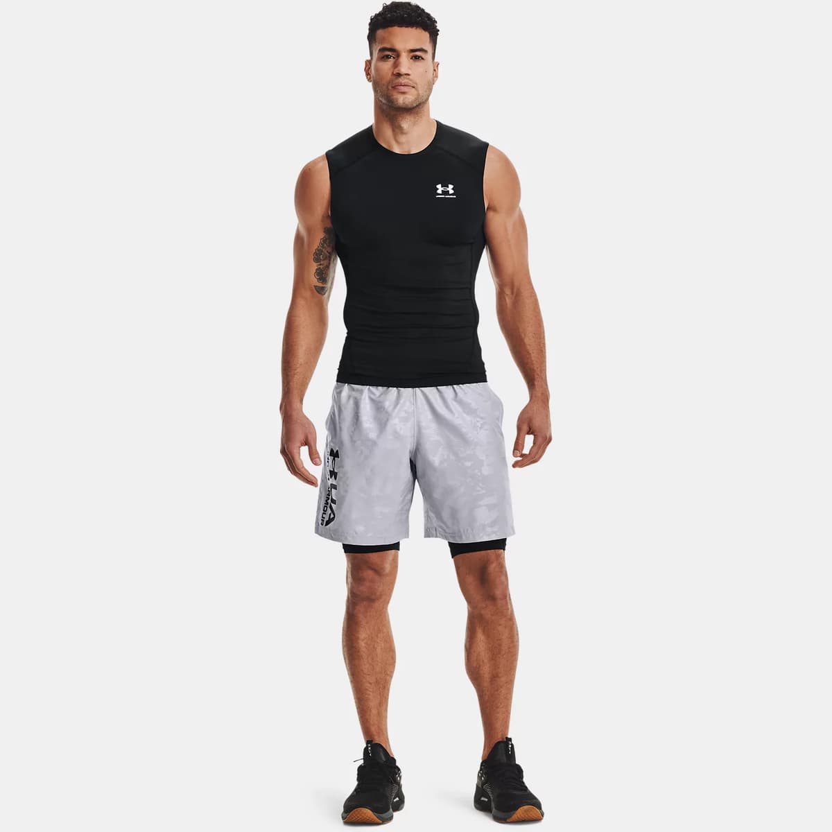 Under Armour HeatGear Ανδρική Συμπιεστική Αμάνικη Μπλούζα Μαύρη
