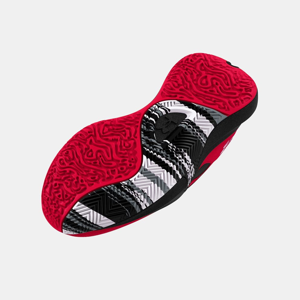 Under Armour Lockdown 6 Αθλητικά Παιδικά Κόκκινα Μποτάκια Μπάσκετ