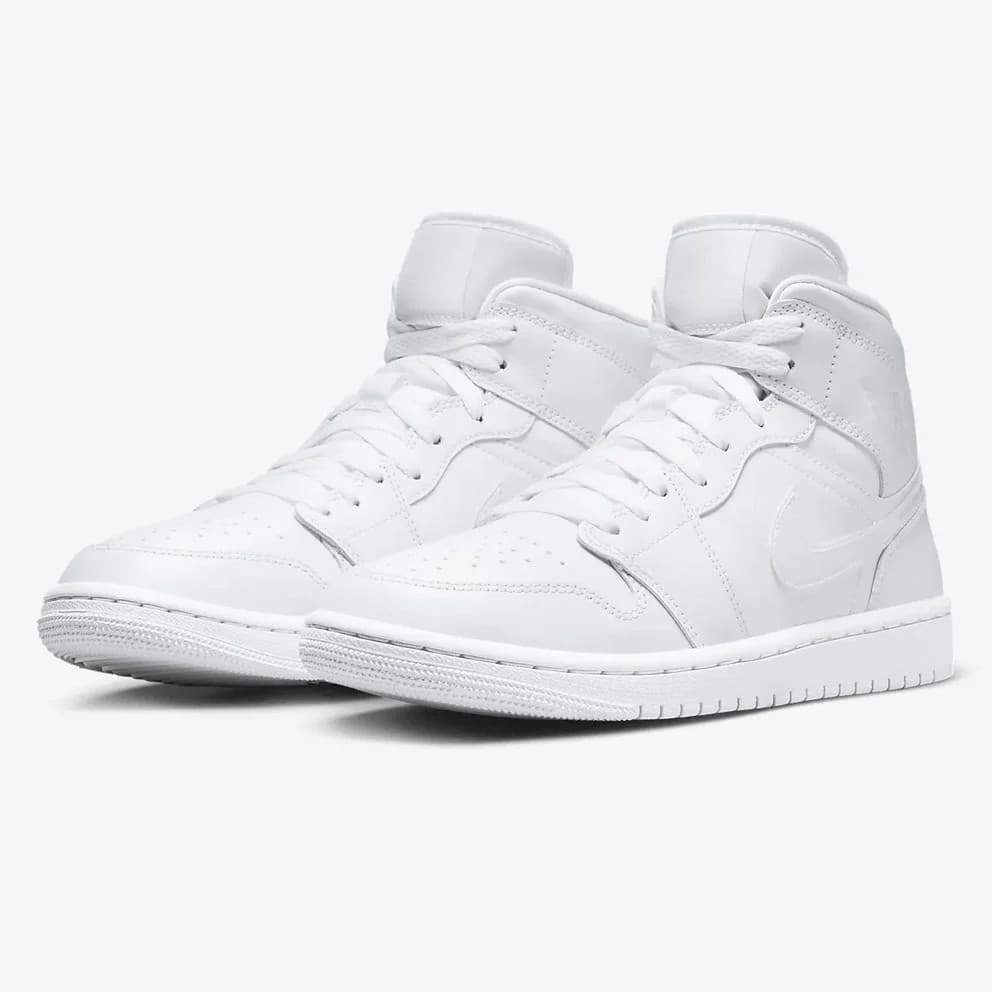 Nike Air Jordan 1 Mid Λευκά Μποτάκια Sneakers
