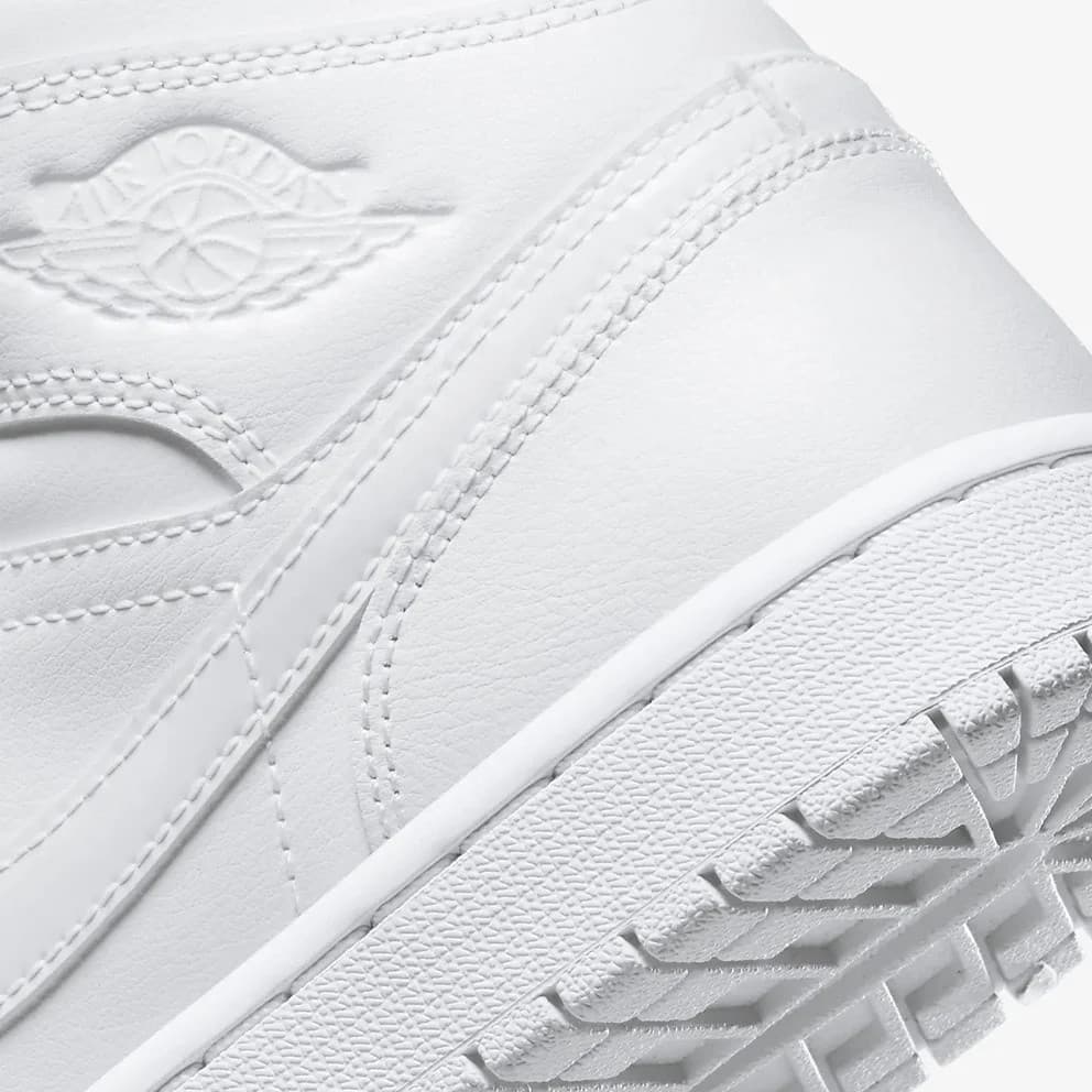 Nike Air Jordan 1 Mid Λευκά Μποτάκια Sneakers