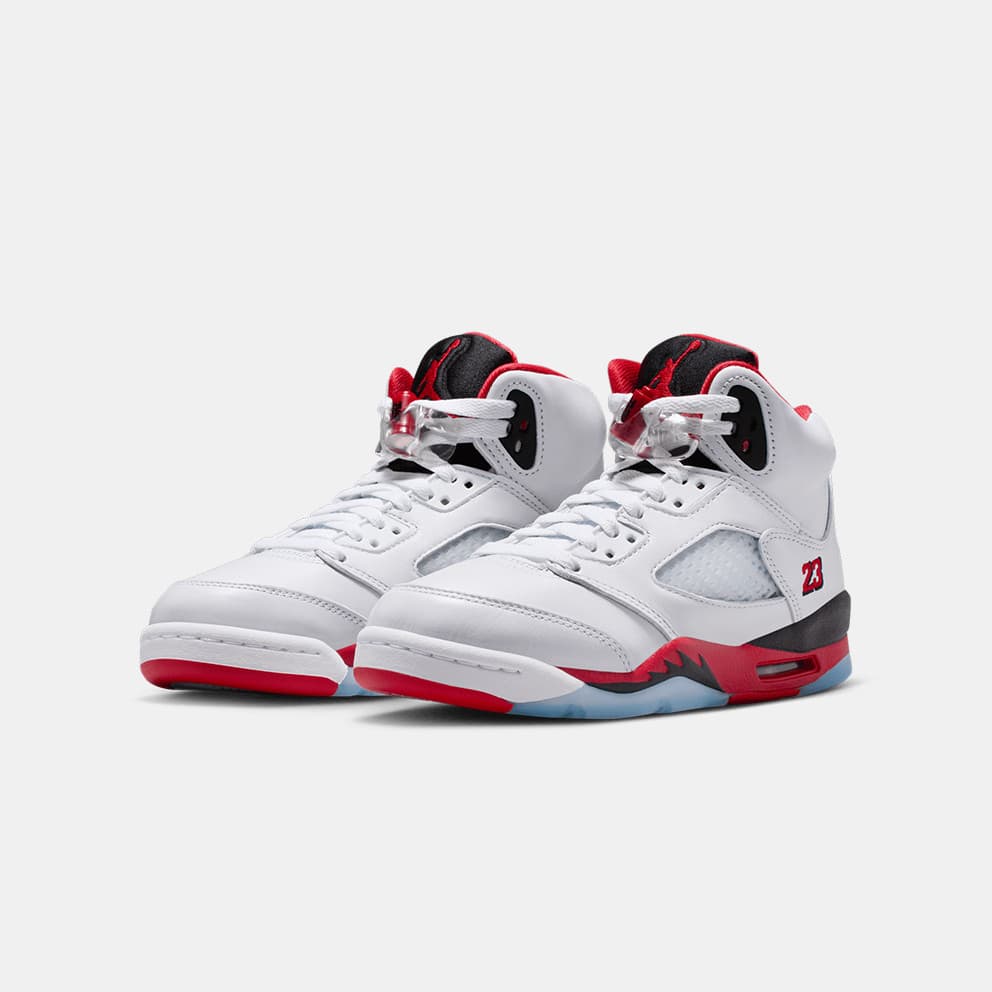 Jordan Air 5 Retro Fire Red "Black Tongue" Παιδικά Παπούτσια