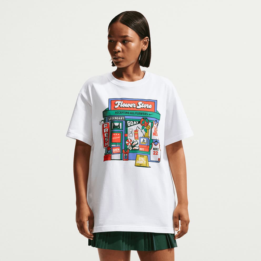 Γυναικεία αθλητικά μπλουζάκια Nike Λευκό