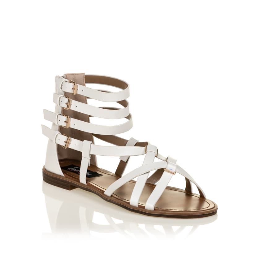 Σανδάλια μαύρα δερματίνη με χιαστί λουράκια