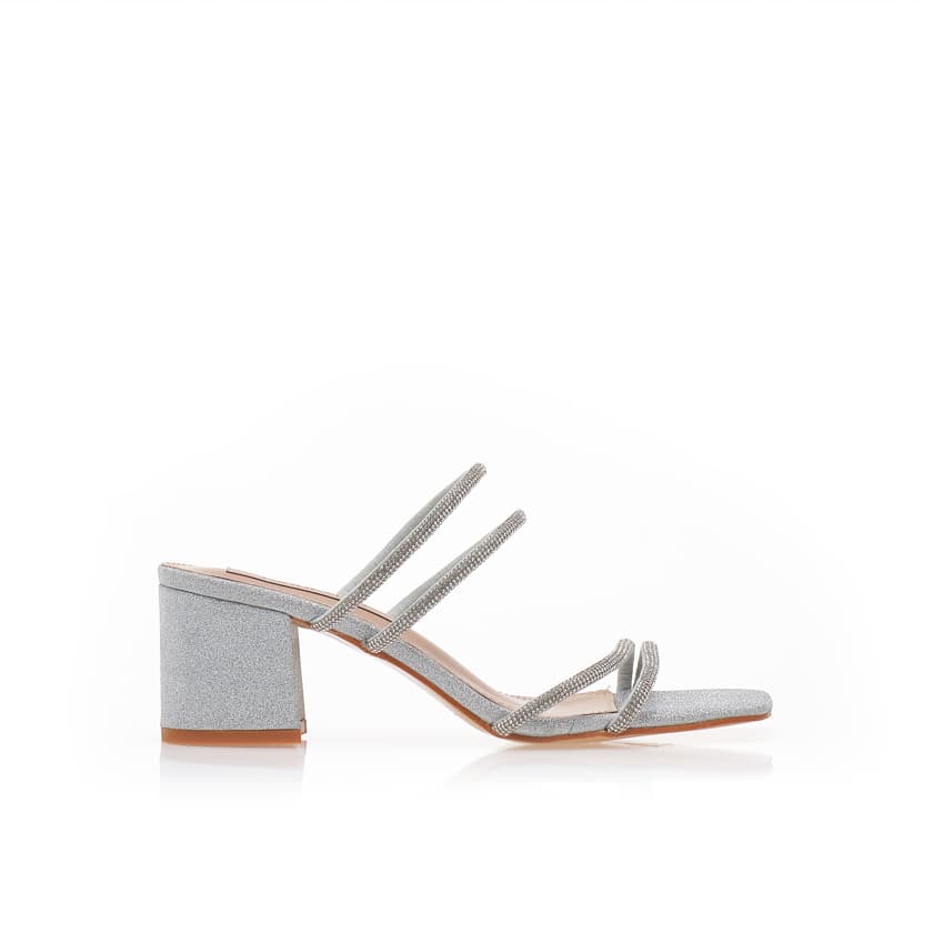 Πέδιλα mules μαύρα λούρεξ υφασμάτινα με λουράκια από στρας