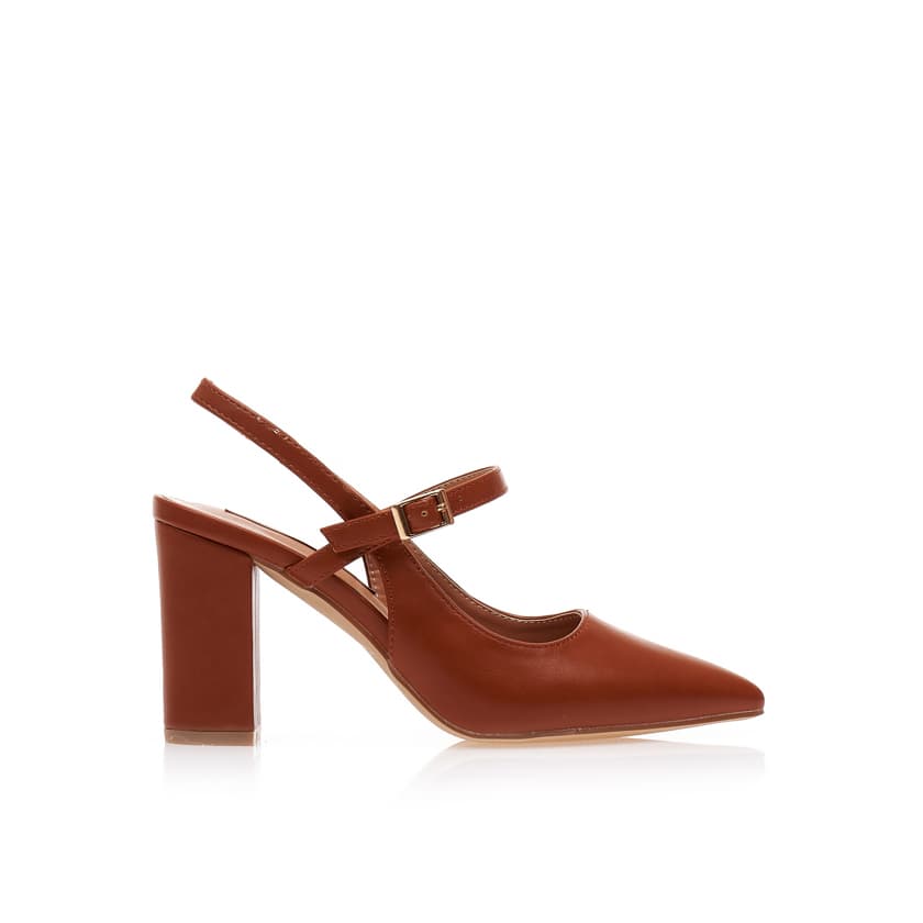 Γόβες TSOUKALAS κάμελ δερματίνη με μπαρέτα