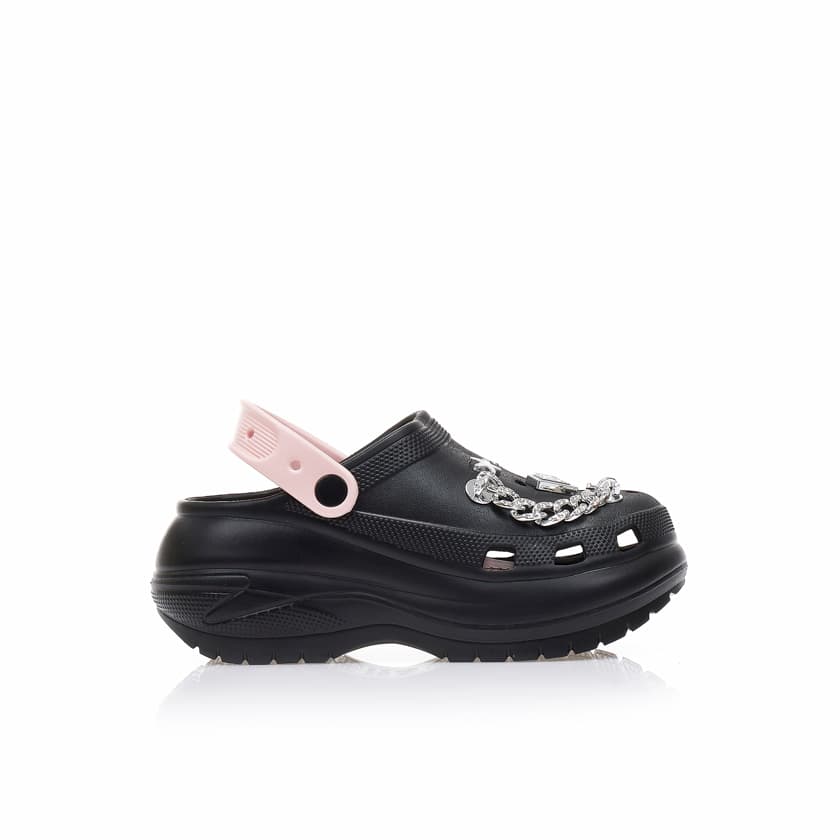 Παντόφλες σαμπό λευκές και γαλάζιες λάστιχο με διακοσμητικά από στρας